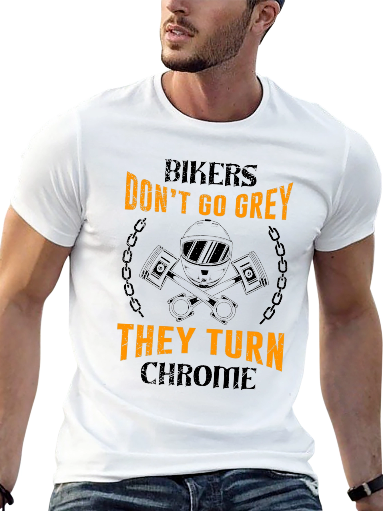 Bikers Dont Go Grey T-Shirt - Chrome Edition
