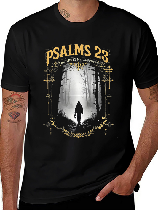 Psalms 23 Graphic T-Shirt - The Lord Is My Shepherd