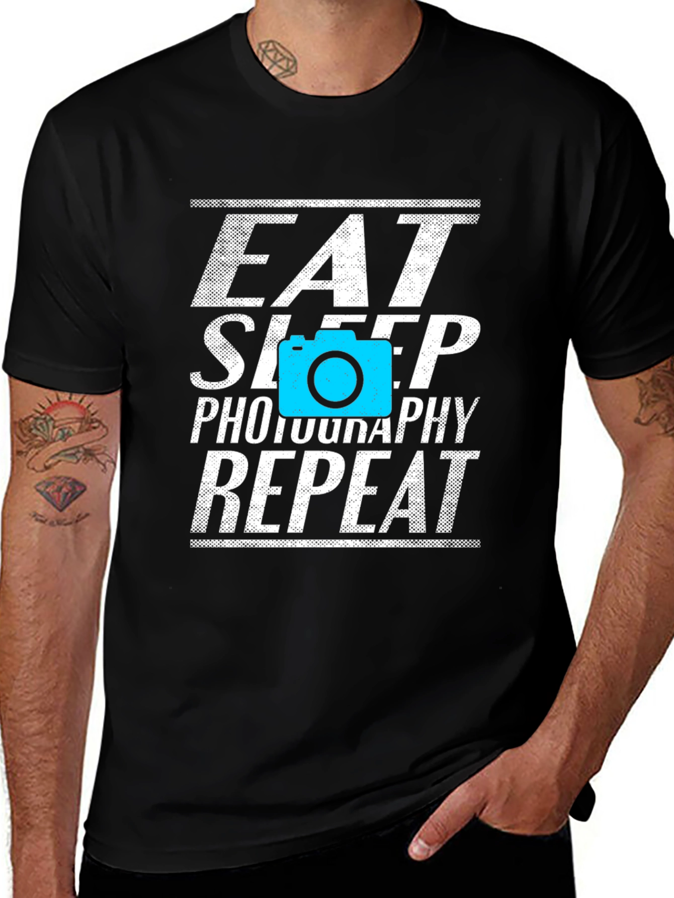 Eat Sleep Photography Repeat Black T-Shirt