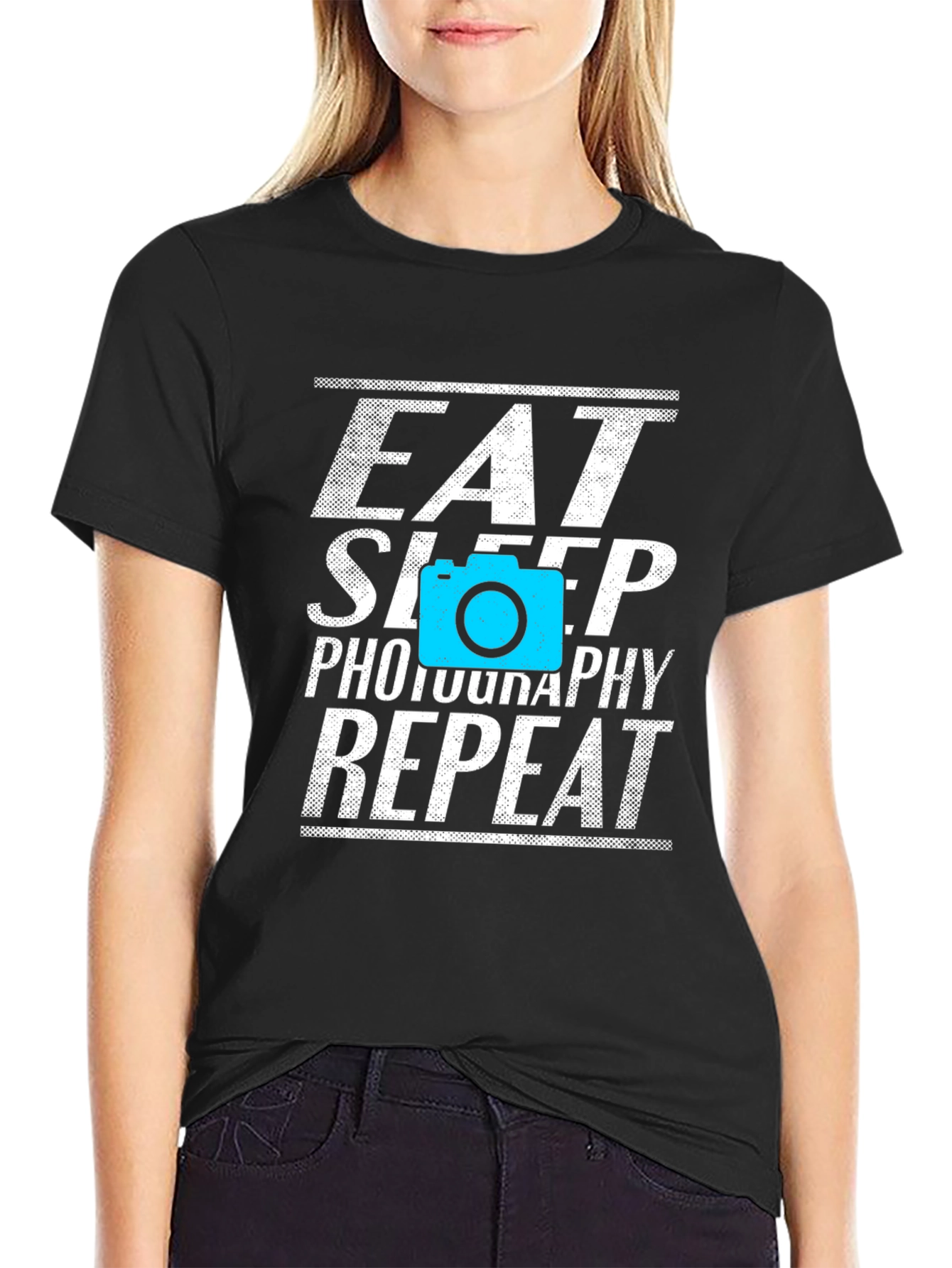 Eat Sleep Photography Repeat Black T-Shirt