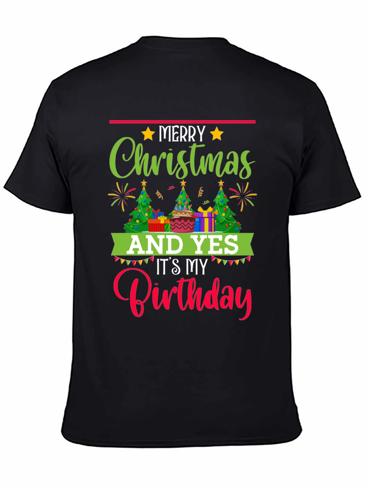 Merry Christmas & Birthday T-Shirt - Holiday Celebration Tee