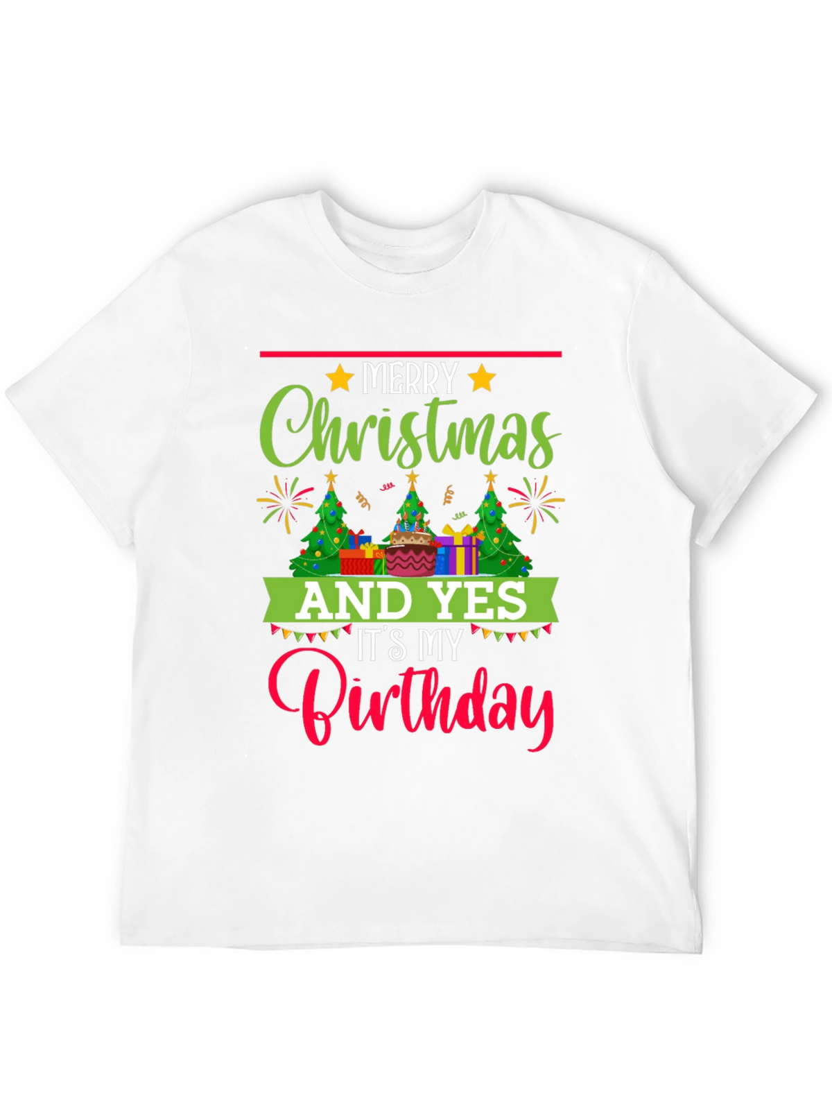 Merry Christmas & Birthday T-Shirt - Holiday Celebration Tee