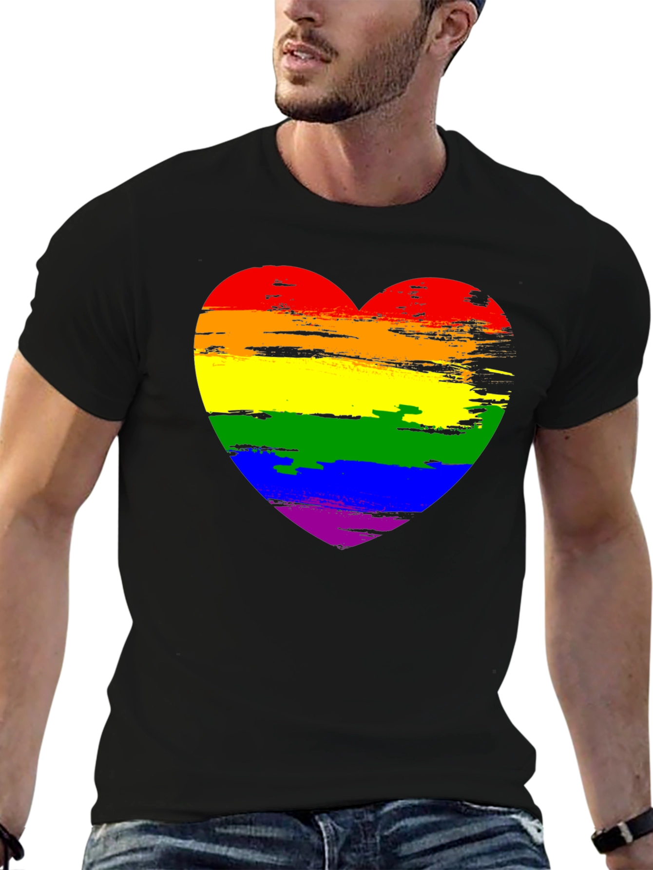 Rainbow Heart Graphic Tee - Pride Shirt