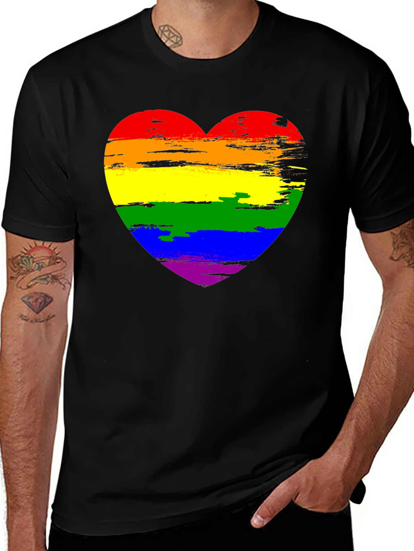 Rainbow Heart Graphic Tee - Pride Shirt