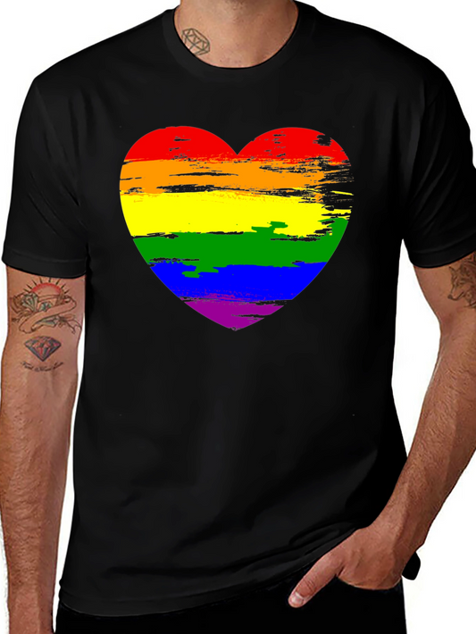Rainbow Heart Graphic Tee - Pride Shirt