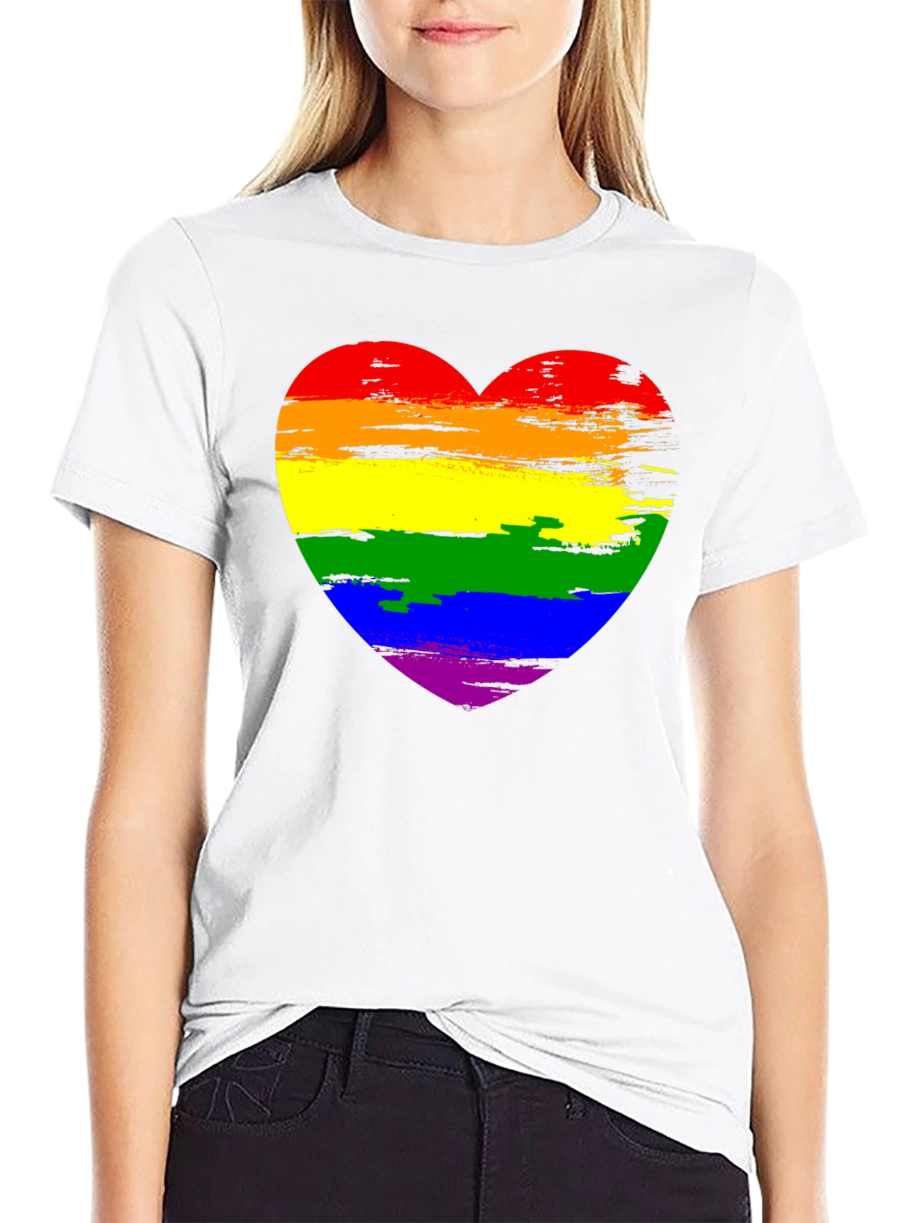 Rainbow Heart Graphic Tee - Pride Shirt