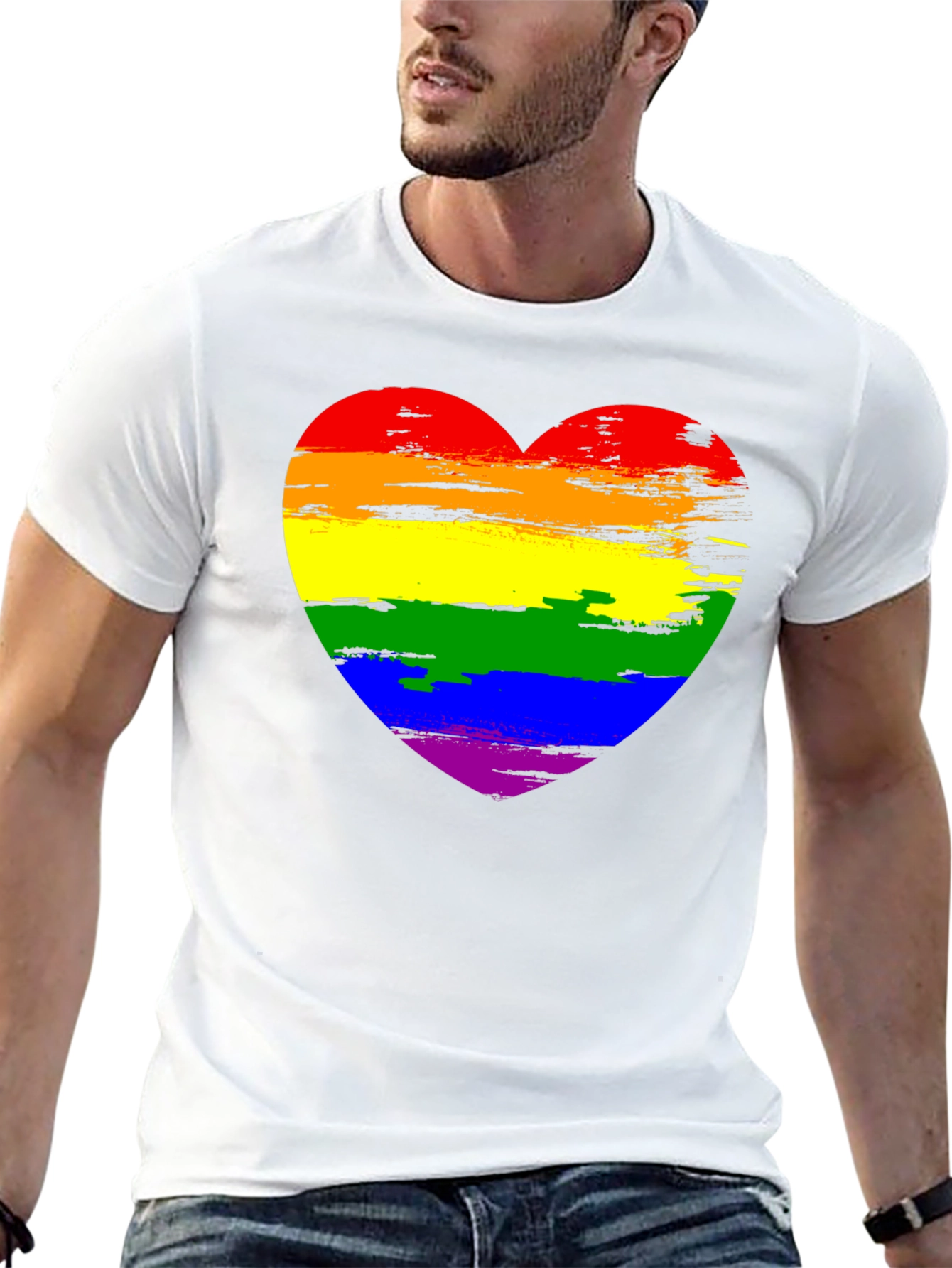 Rainbow Heart Graphic Tee - Pride Shirt