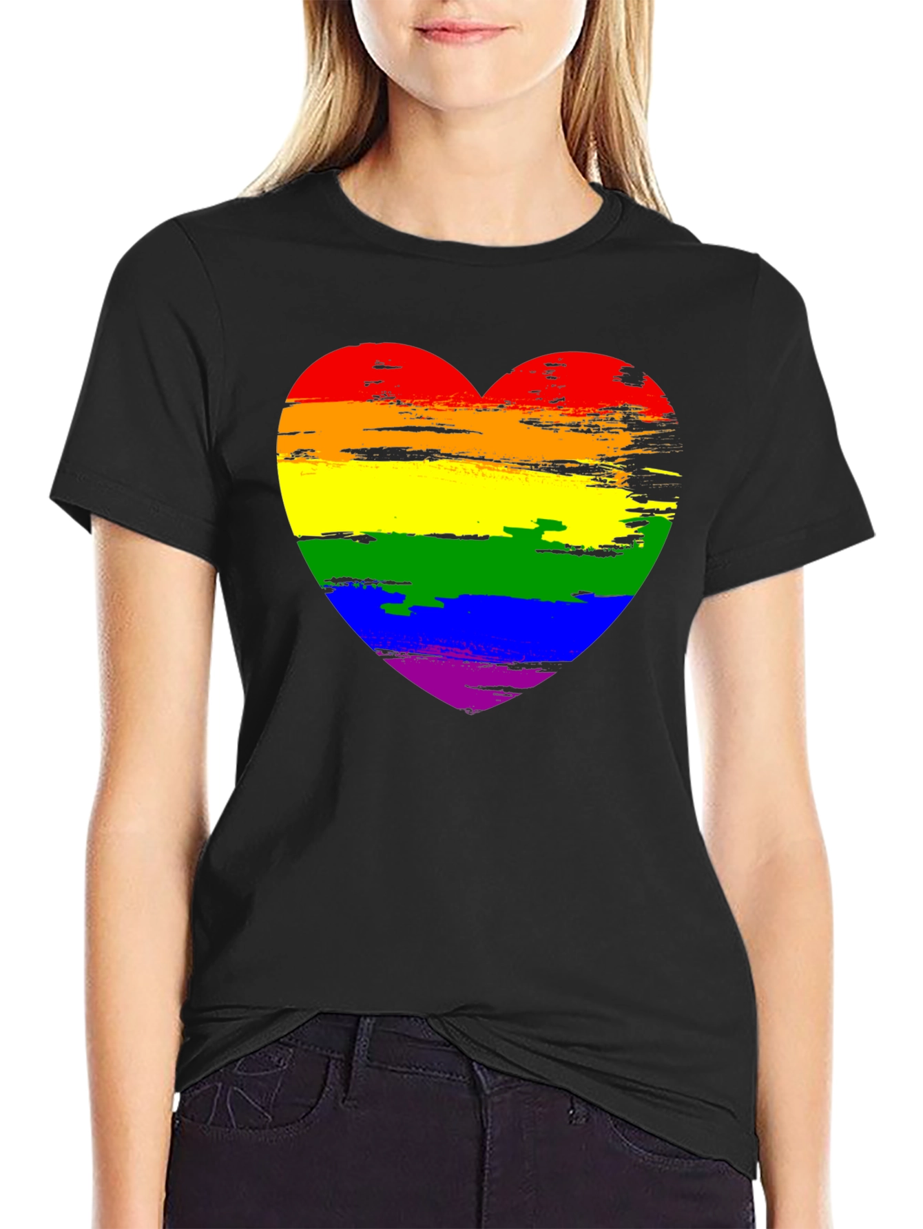 Rainbow Heart Graphic Tee - Pride Shirt