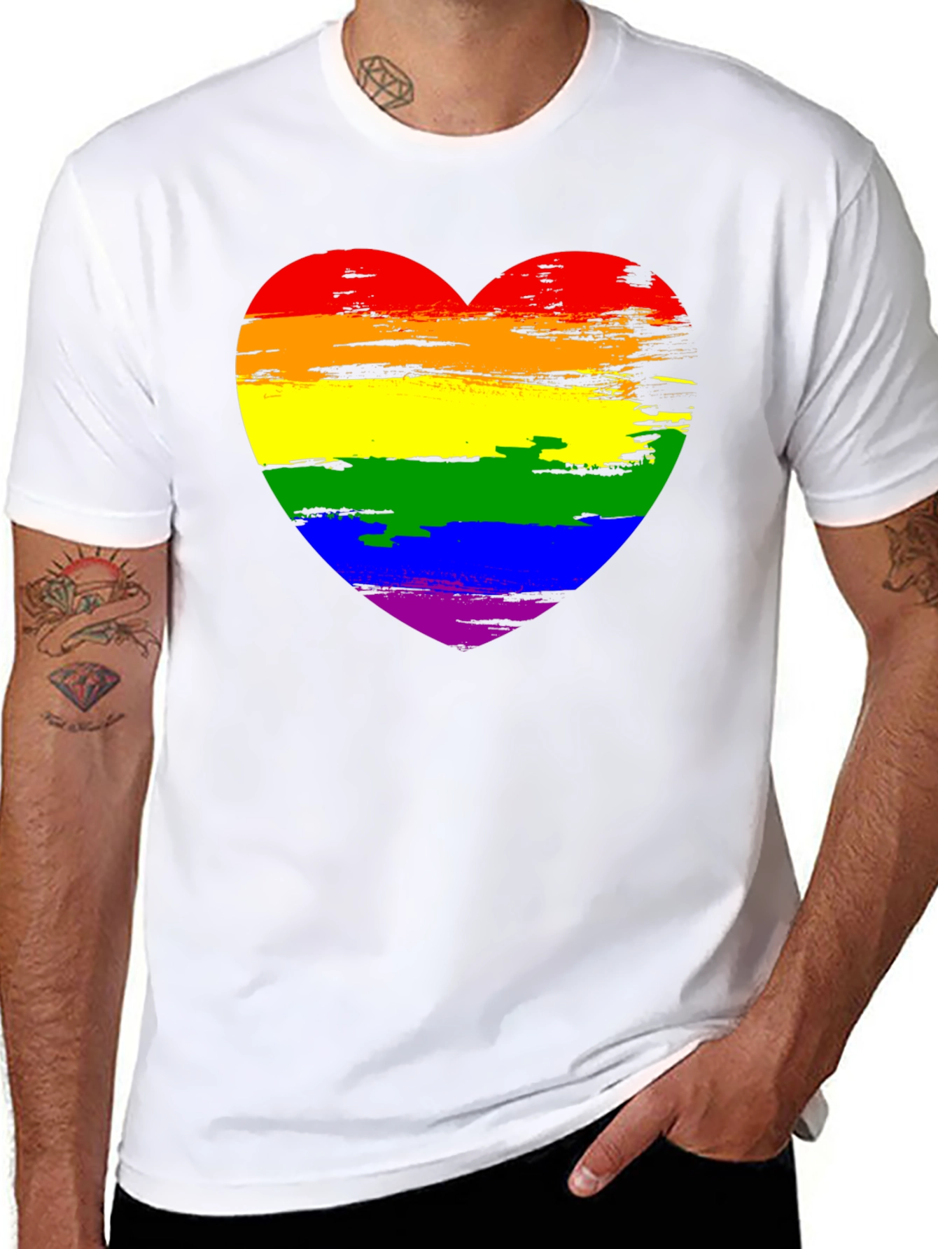 Rainbow Heart Graphic Tee - Pride Shirt