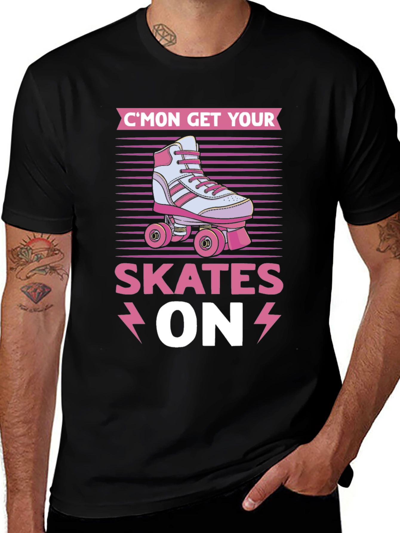 Cmon Get Your Skates On Roller Skate Graphic T-Shirt