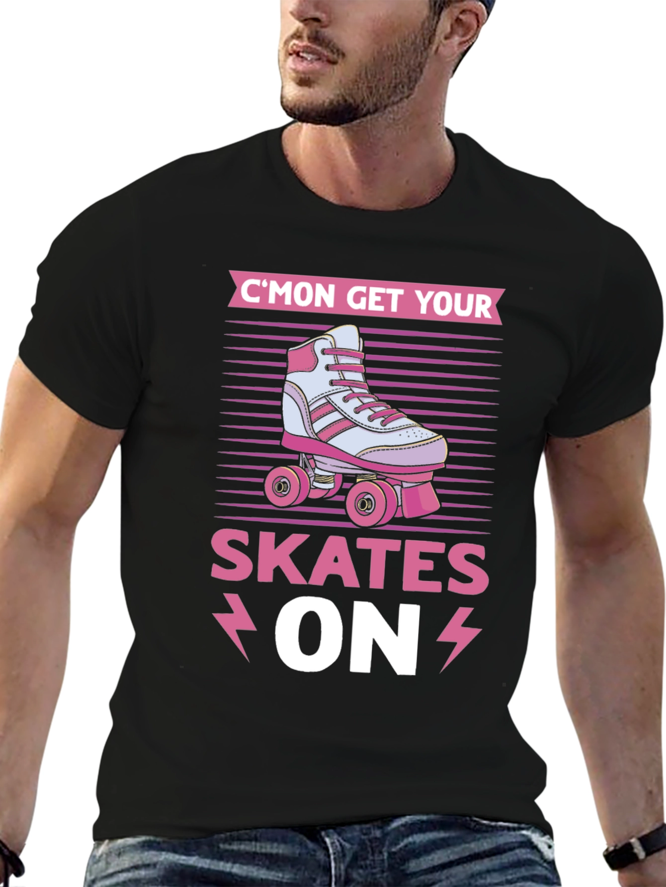 Cmon Get Your Skates On Roller Skate Graphic T-Shirt