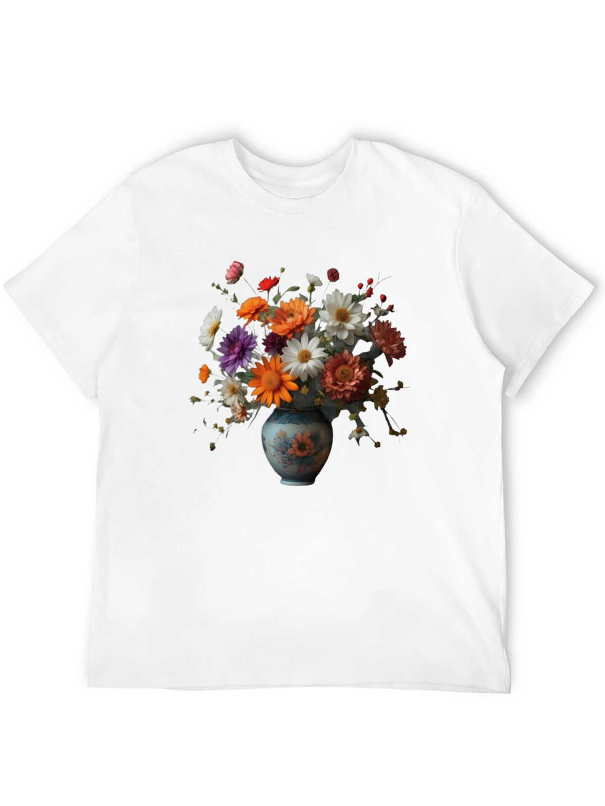 Floral Vase Graphic Tee - Artistic Comfort