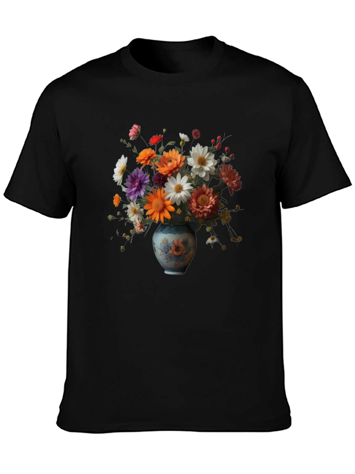 Floral Vase Graphic Tee - Artistic Comfort