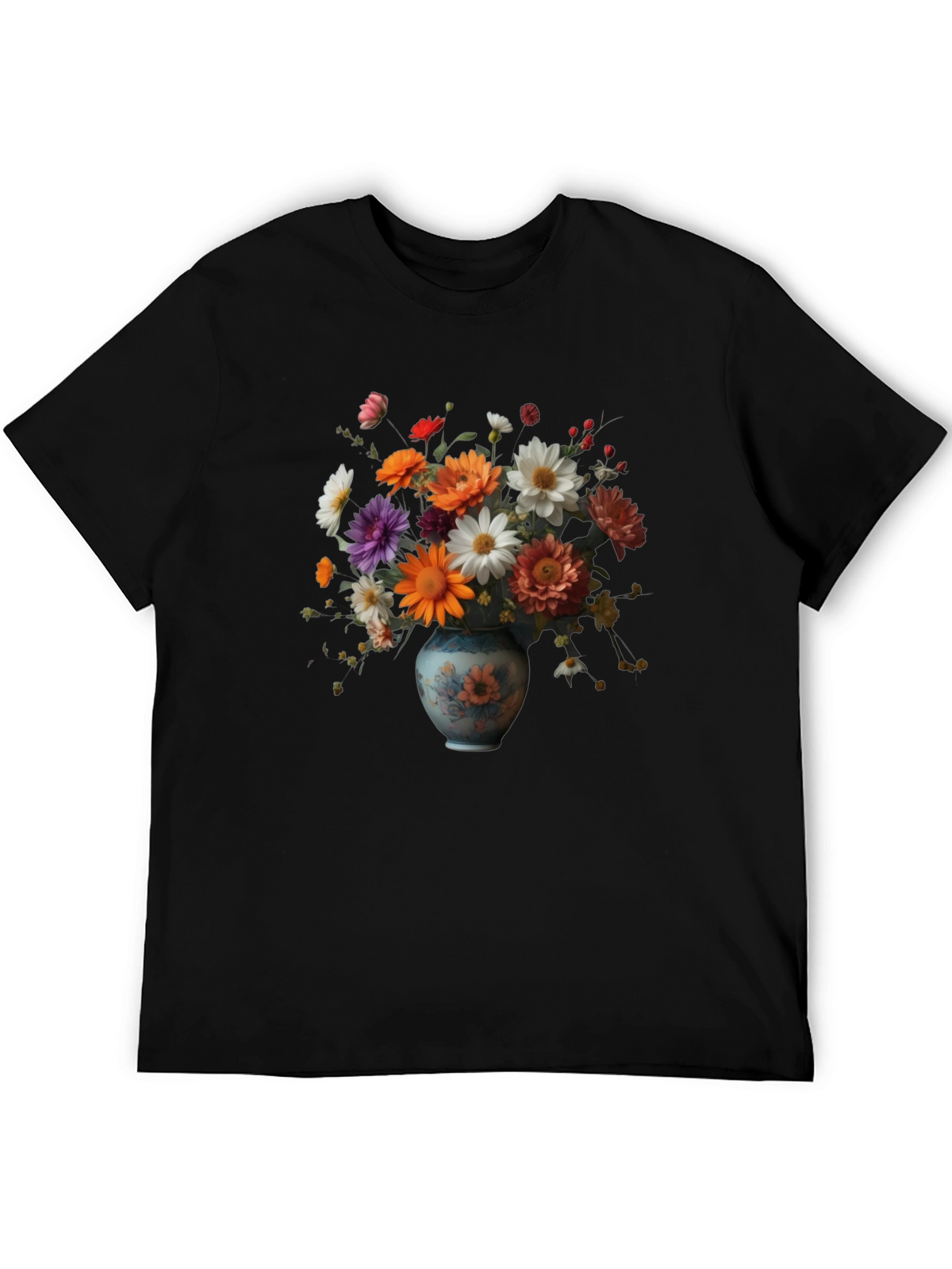 Floral Vase Graphic Tee - Artistic Comfort