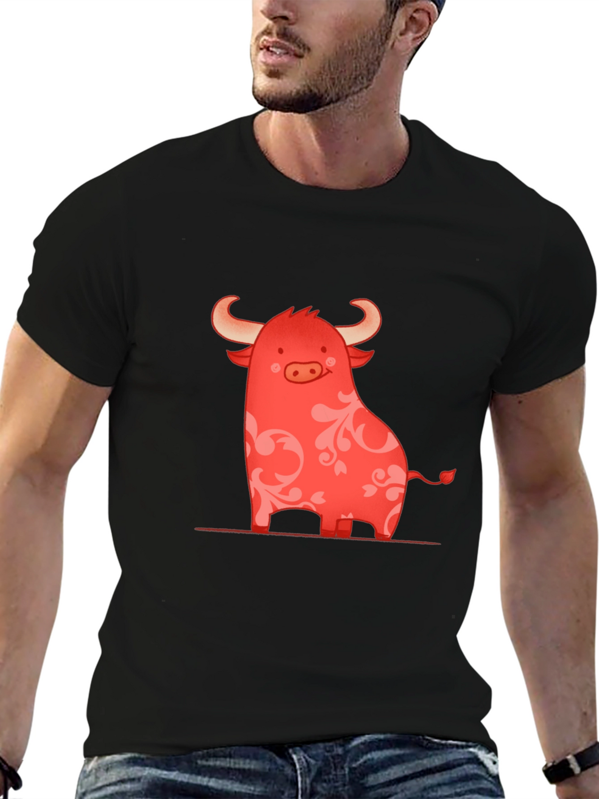 Red Bull Graphic Print Crew Neck T-Shirt