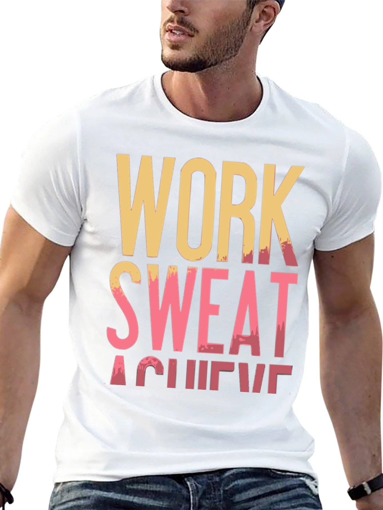 Work Sweat Achieve Black Graphic Tee