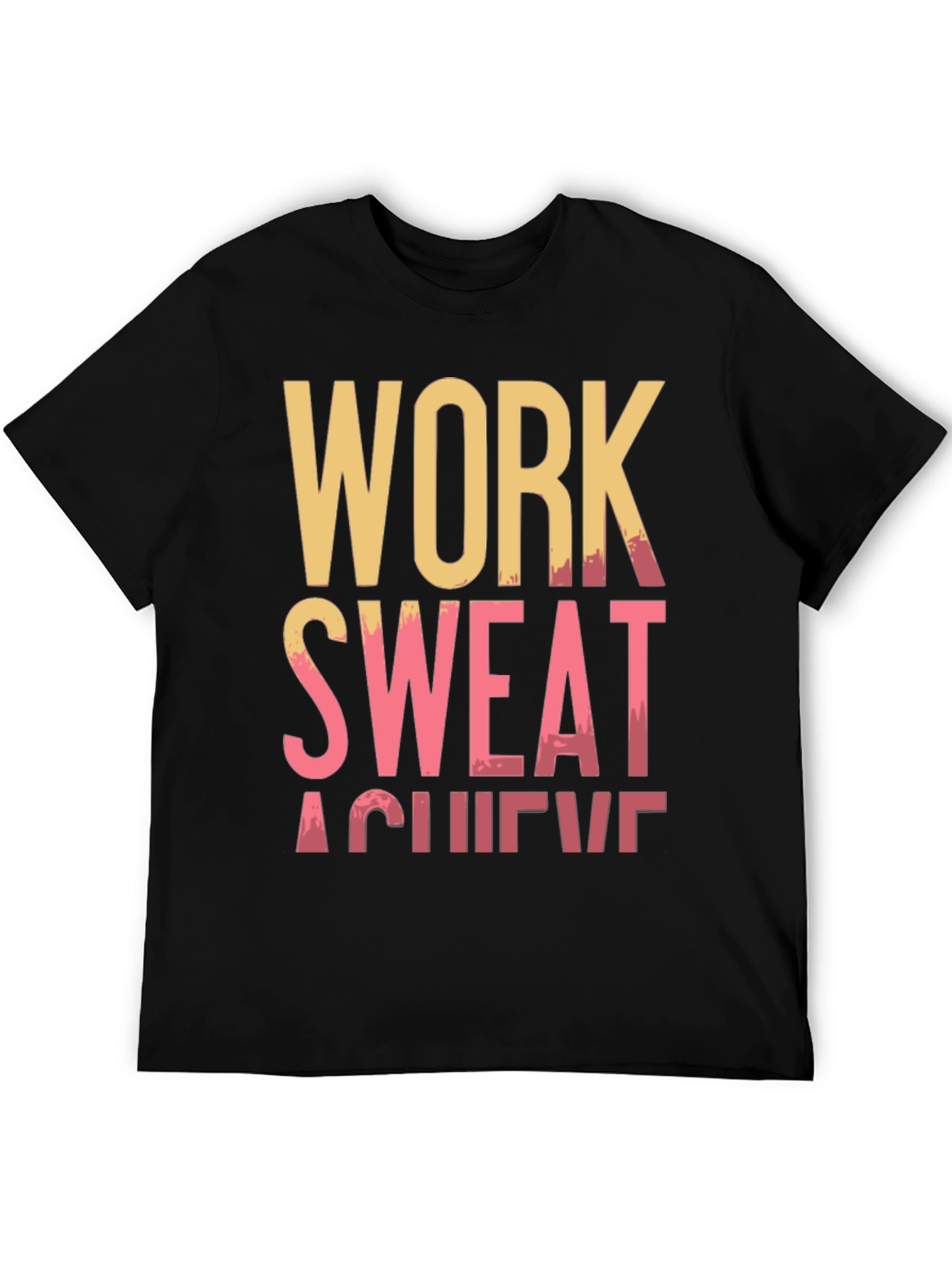 Work Sweat Achieve Black Graphic Tee