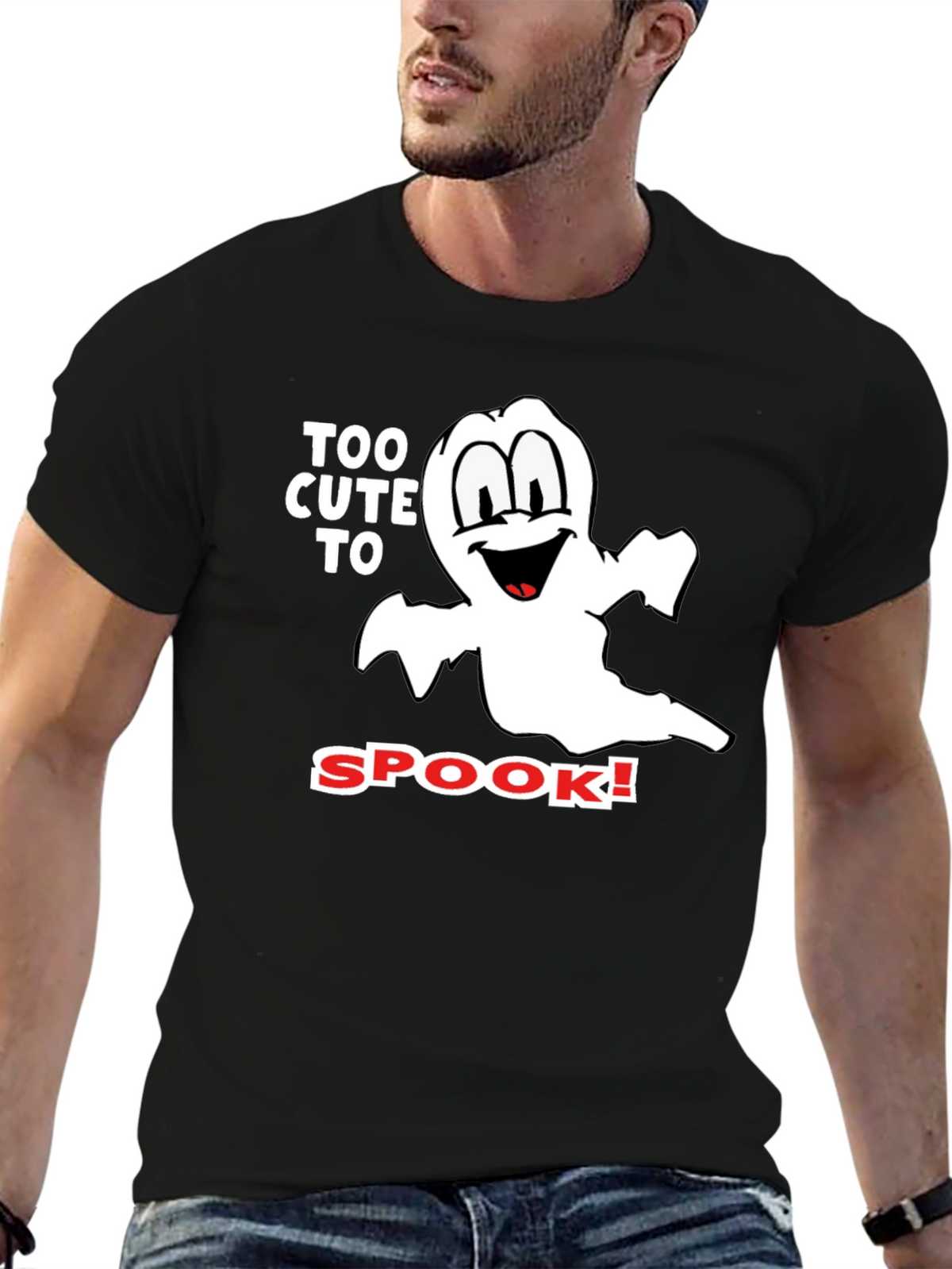 Too Cute to Spook Black Halloween T-Shirt