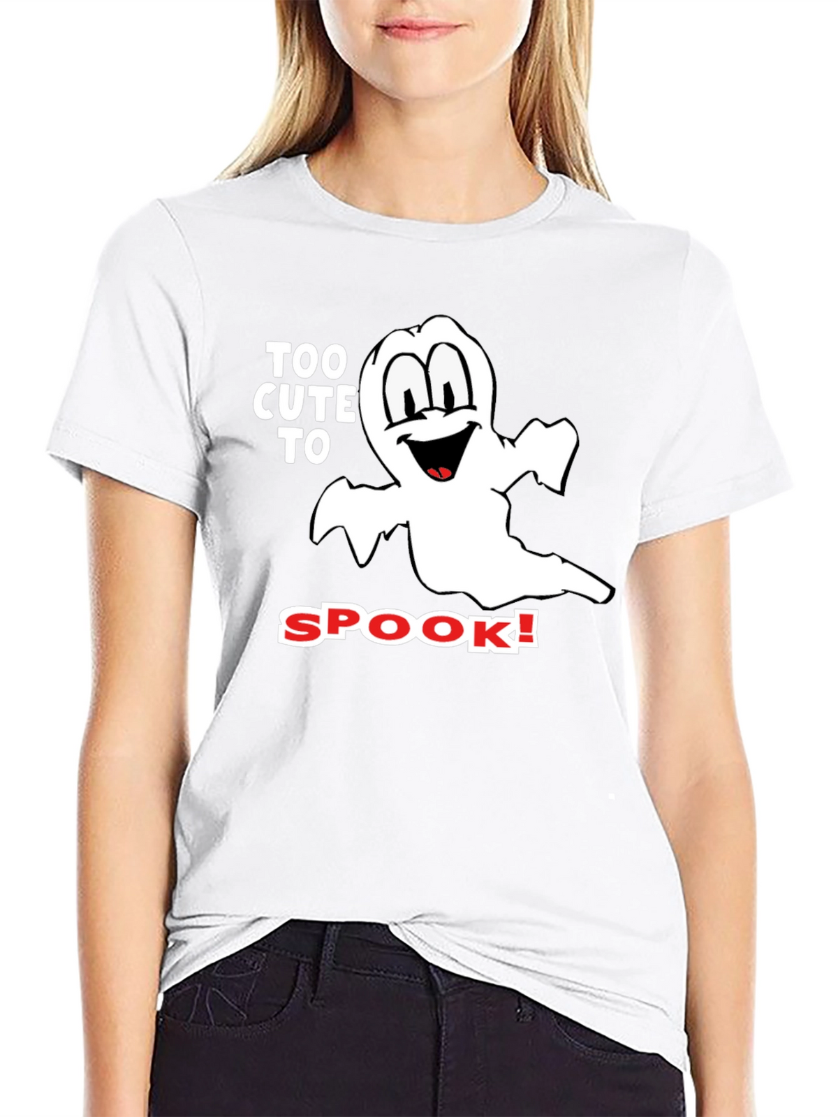 Too Cute to Spook Black Halloween T-Shirt