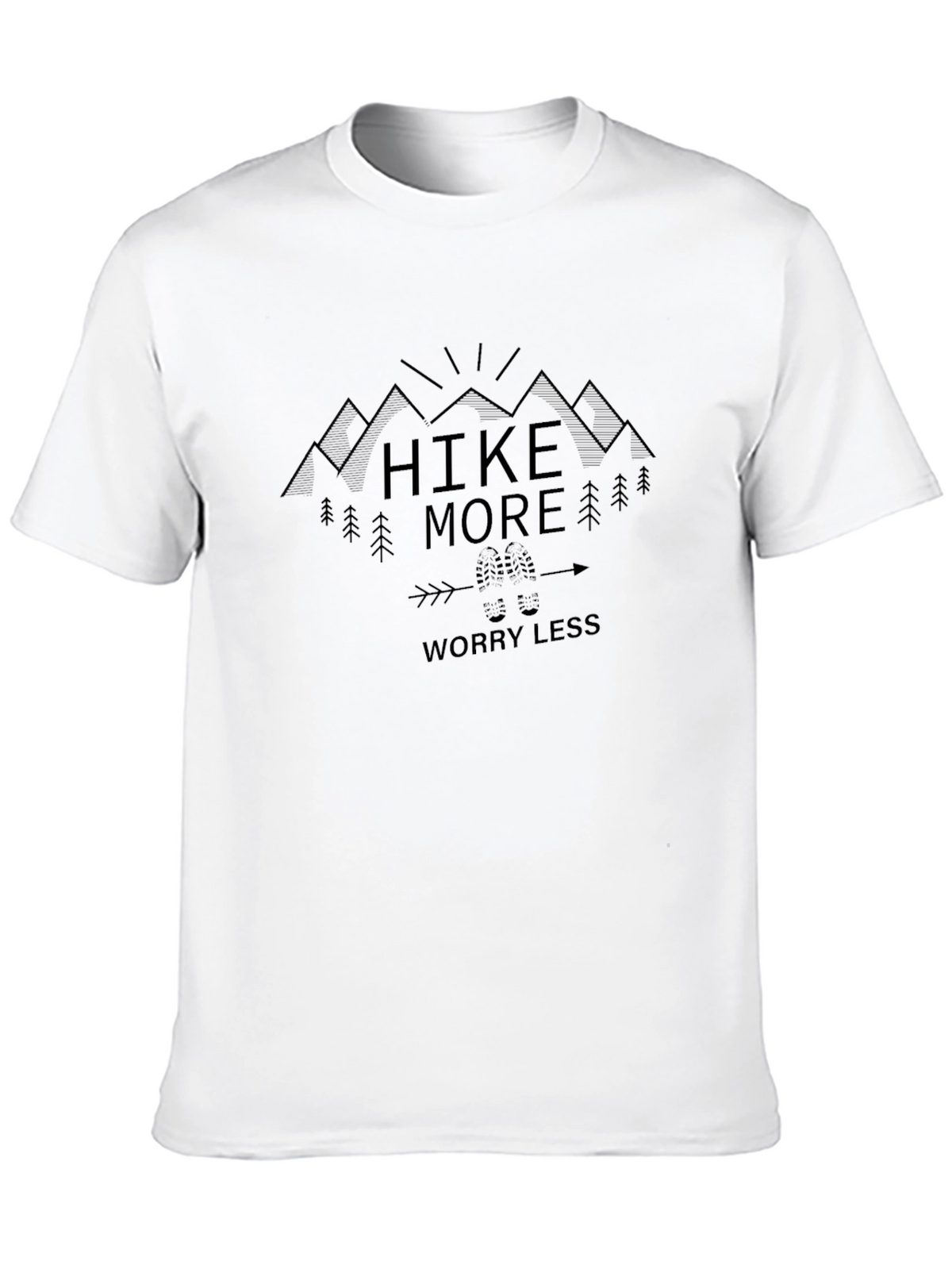 Hike More Worry Less Black Graphic Tee