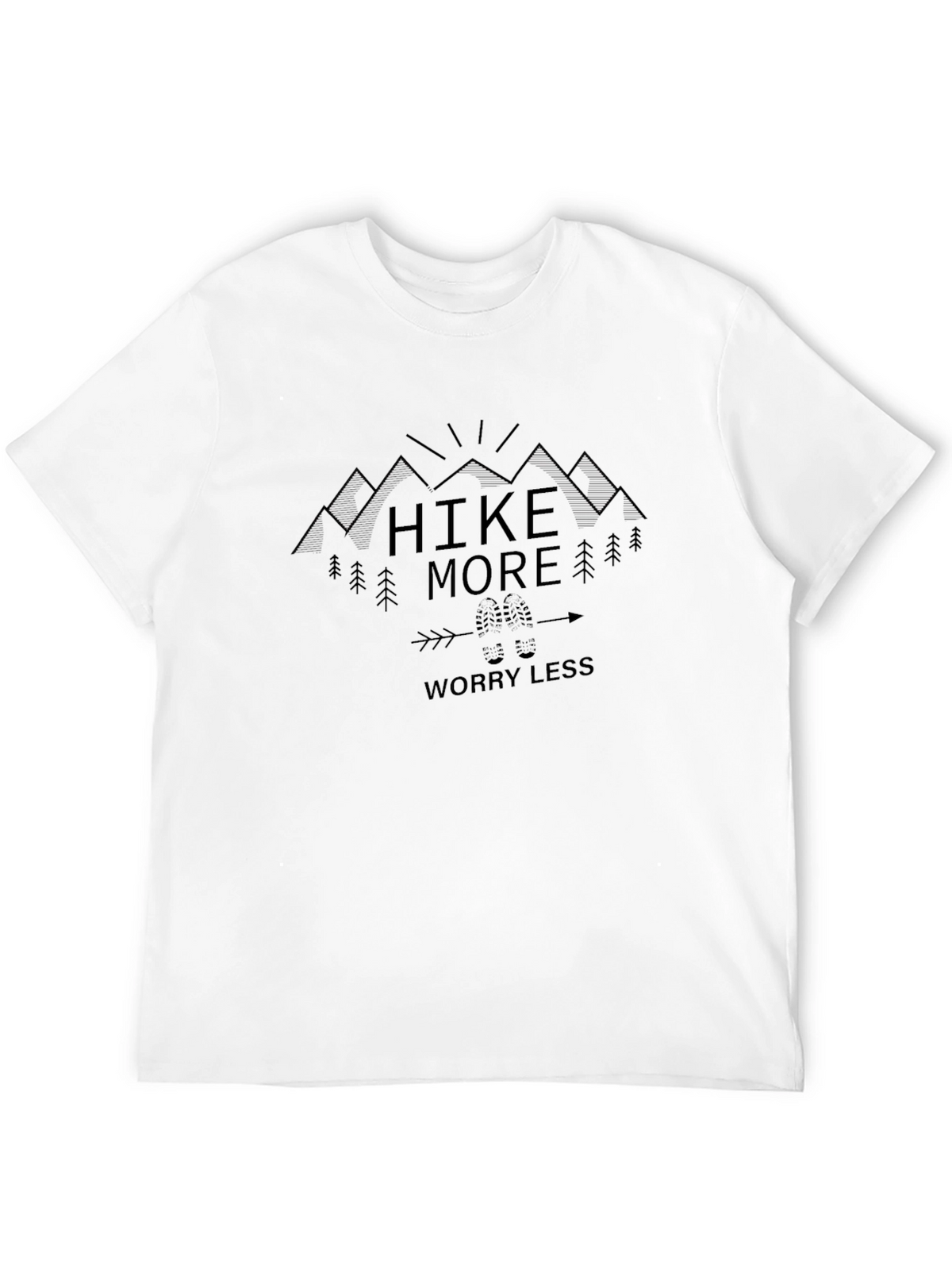 Hike More Worry Less Black Graphic Tee