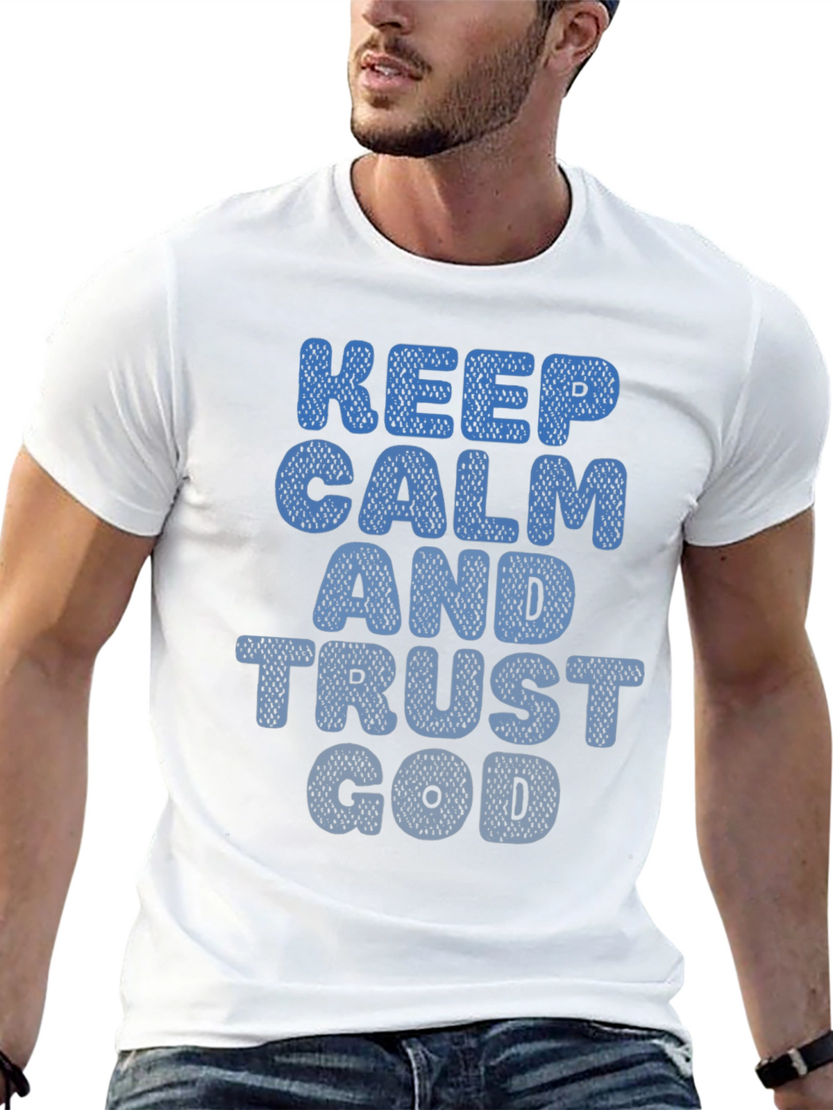 Keep Calm and Trust God Mens T-Shirt
