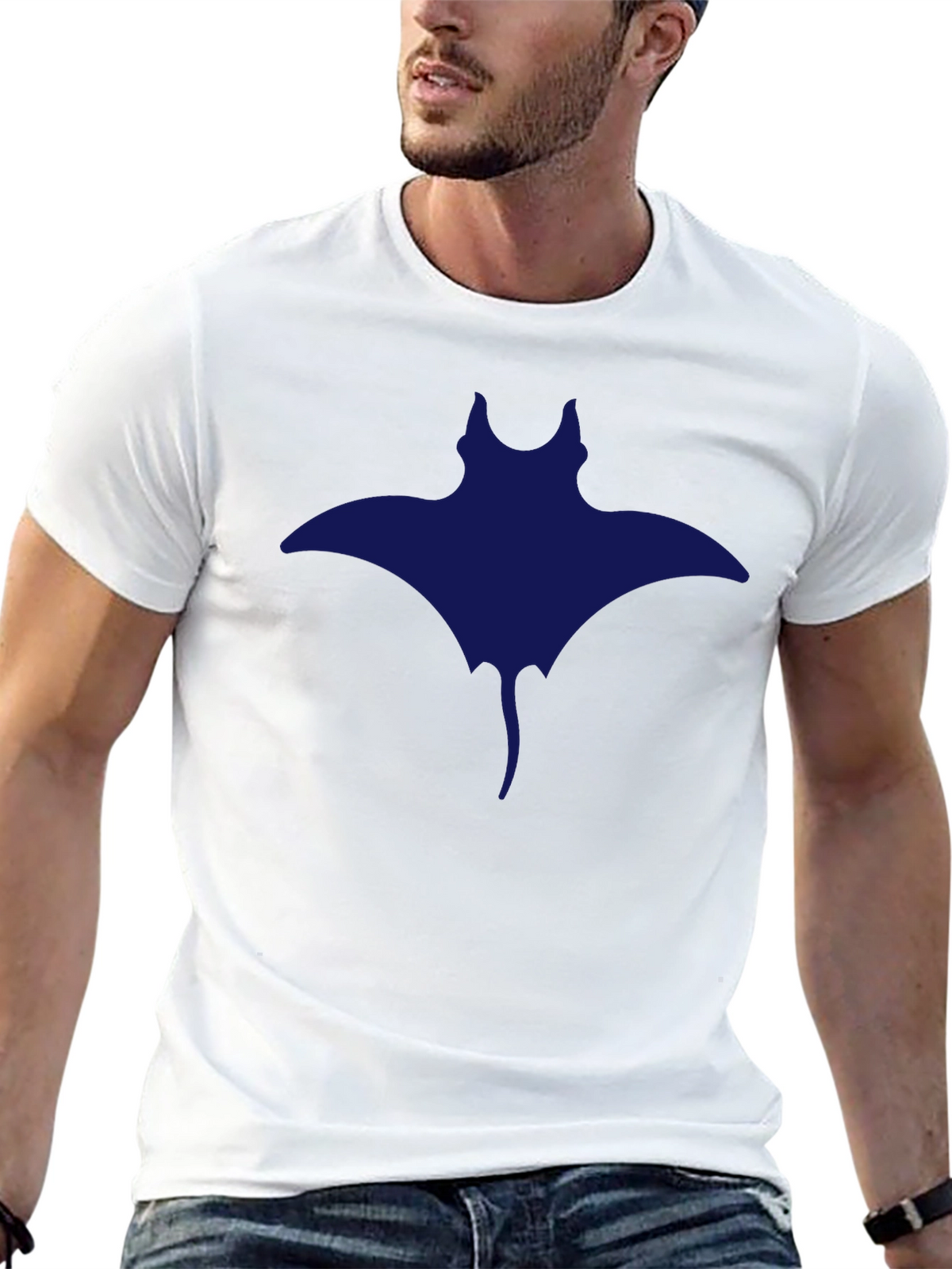 Manta Ray Graphic Tee - Cool Ocean Animal Shirt