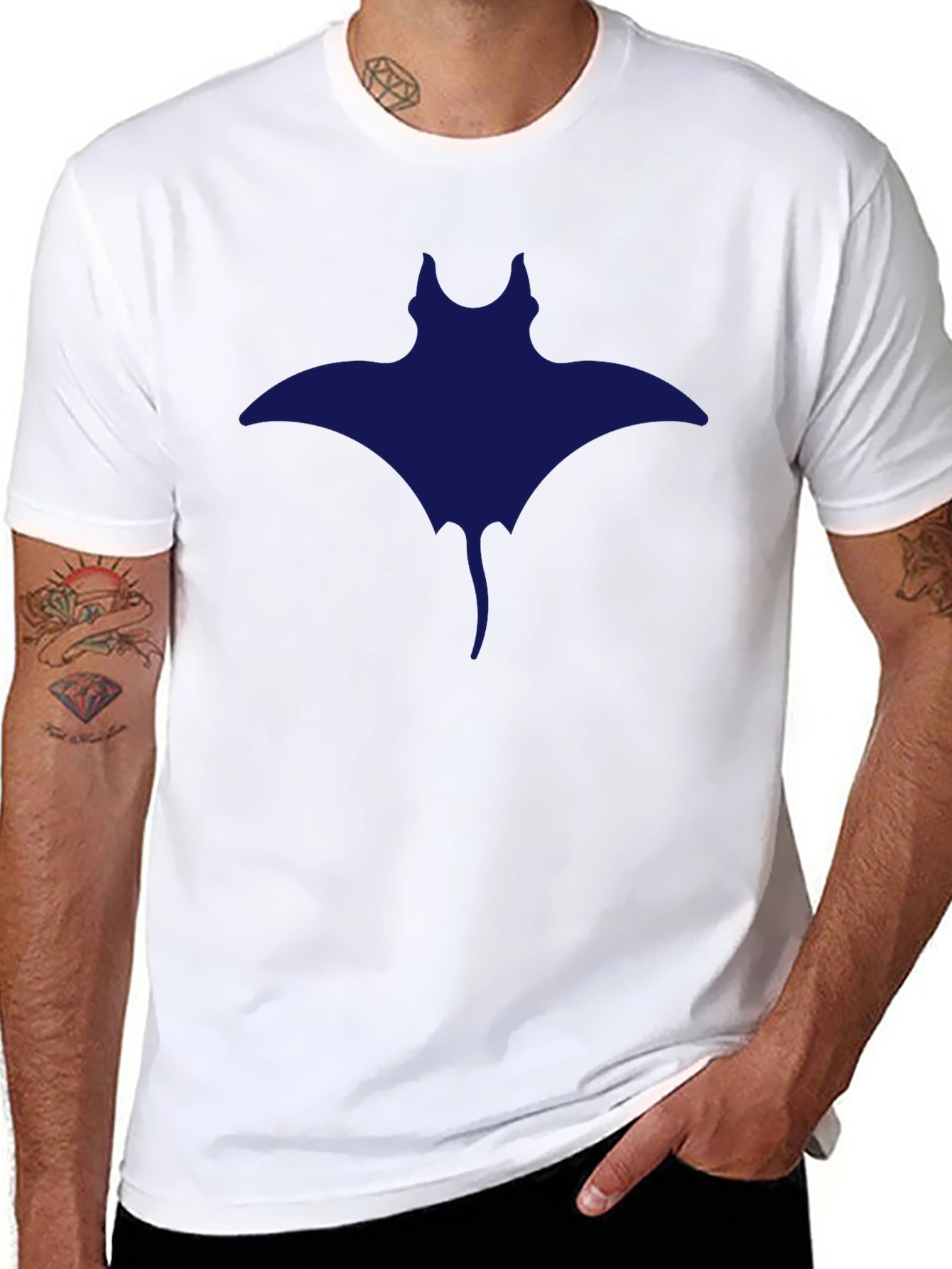 Manta Ray Graphic Tee - Cool Ocean Animal Shirt