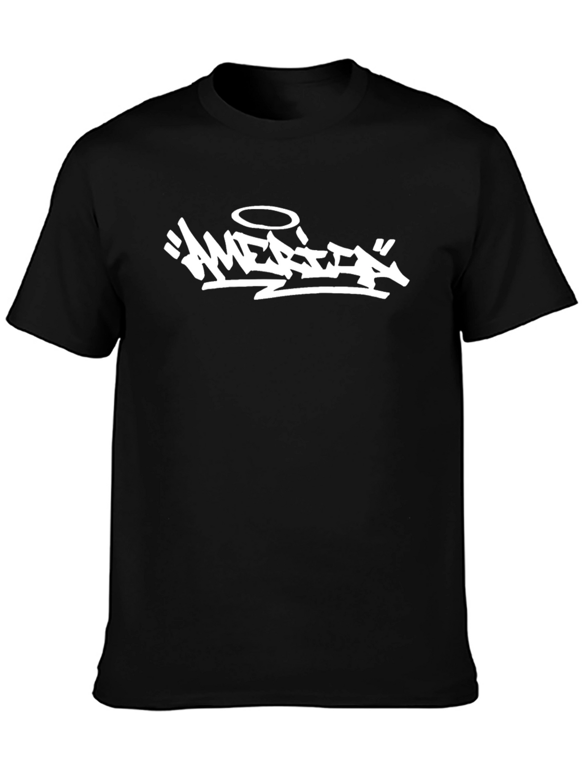 Graffiti-Style Graphic T-Shirt - Black