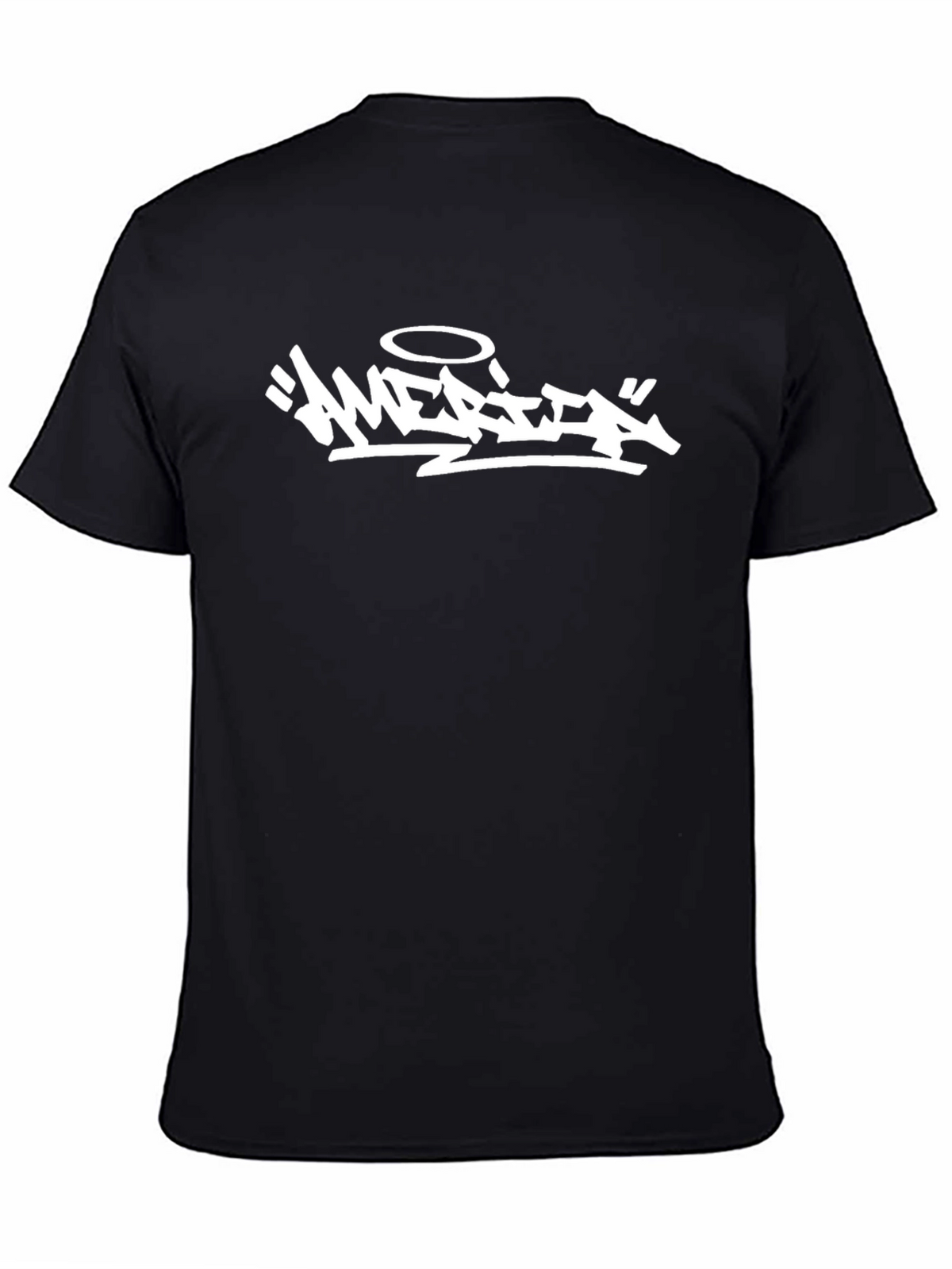 Graffiti-Style Graphic T-Shirt - Black