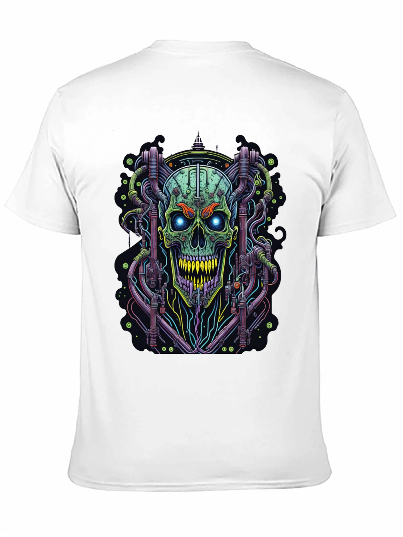 Cyberpunk Skull Graphic Tee - Edgy Design