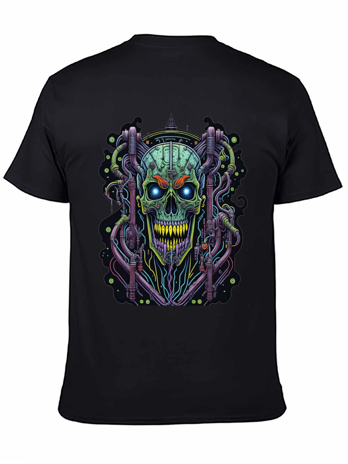 Cyberpunk Skull Graphic Tee - Edgy Design