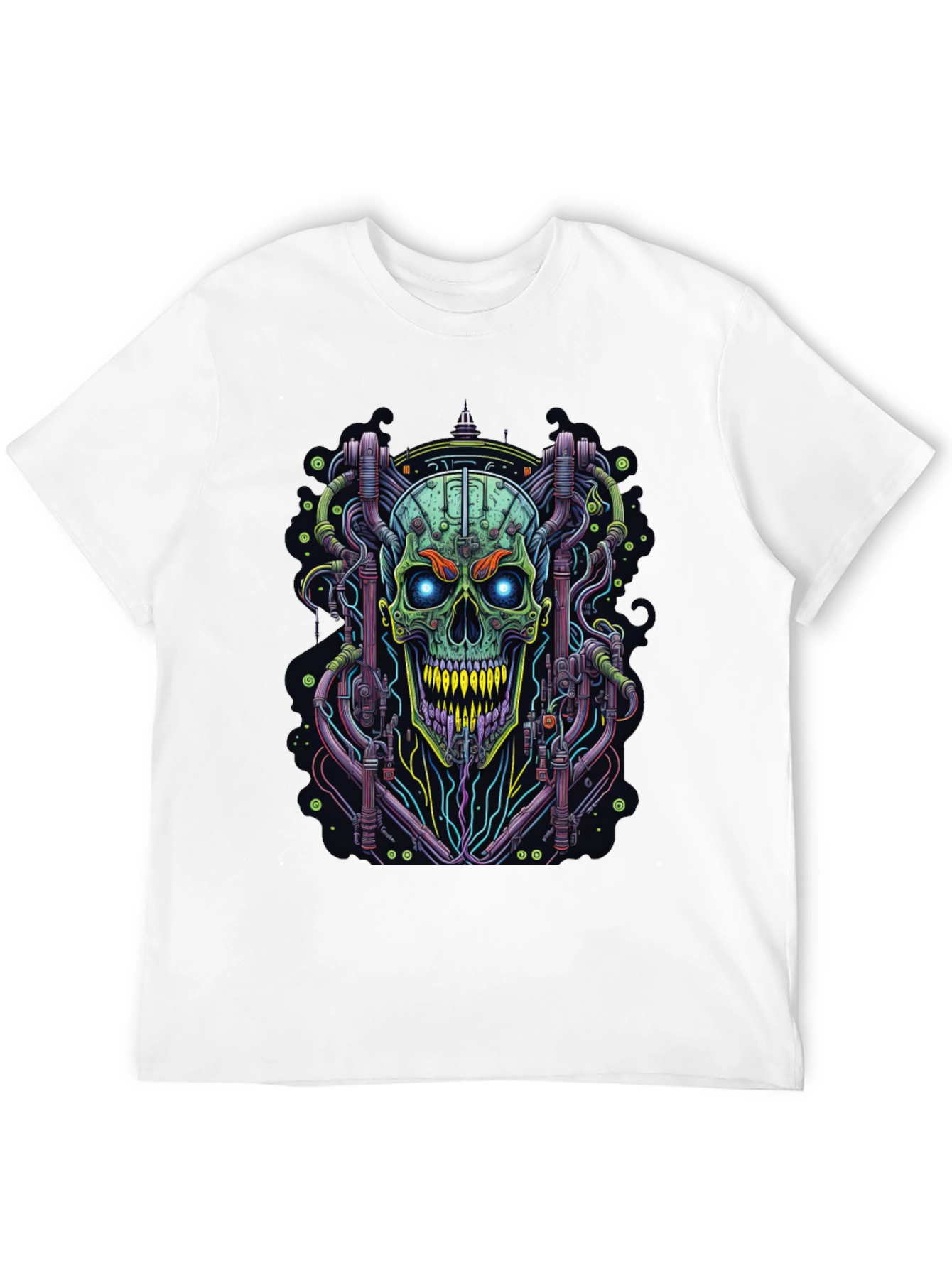 Cyberpunk Skull Graphic Tee - Edgy Design