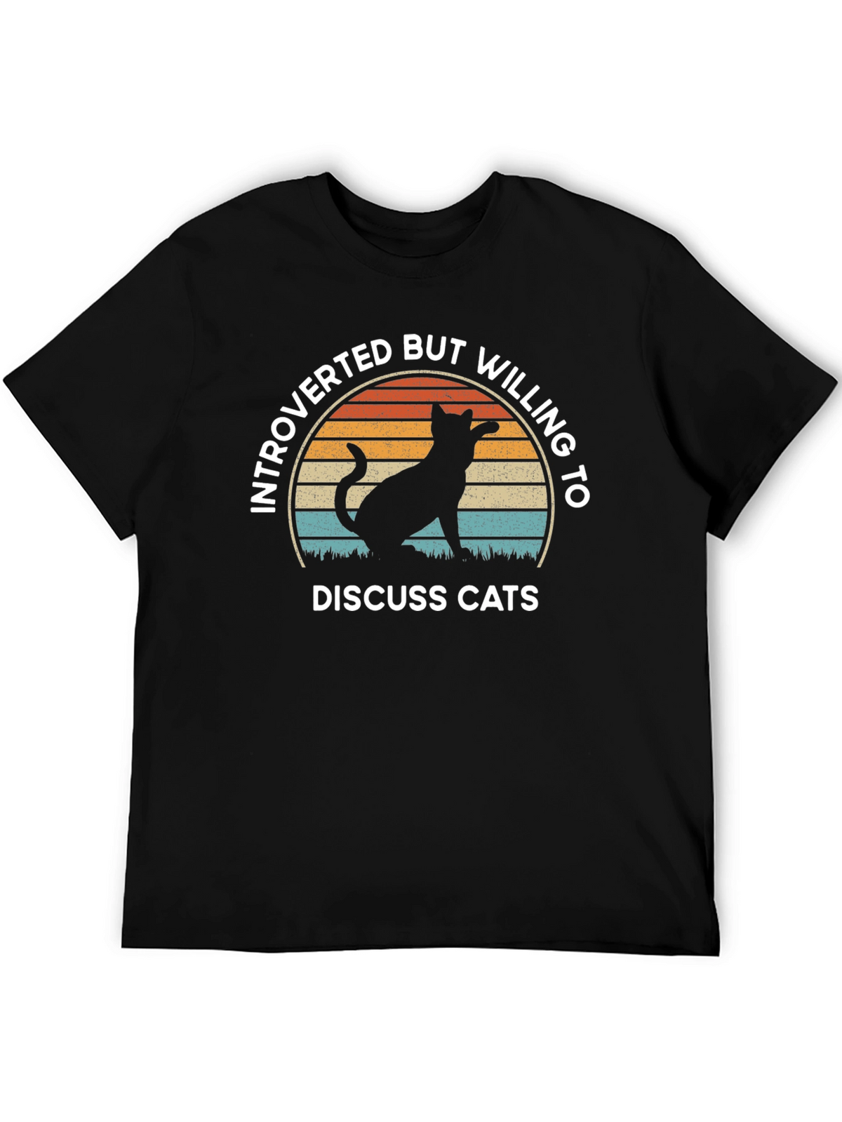 Introverted But Willing To Discuss Cats Black T-Shirt