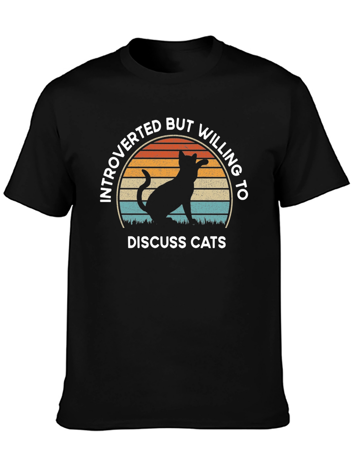 Introverted But Willing To Discuss Cats Black T-Shirt