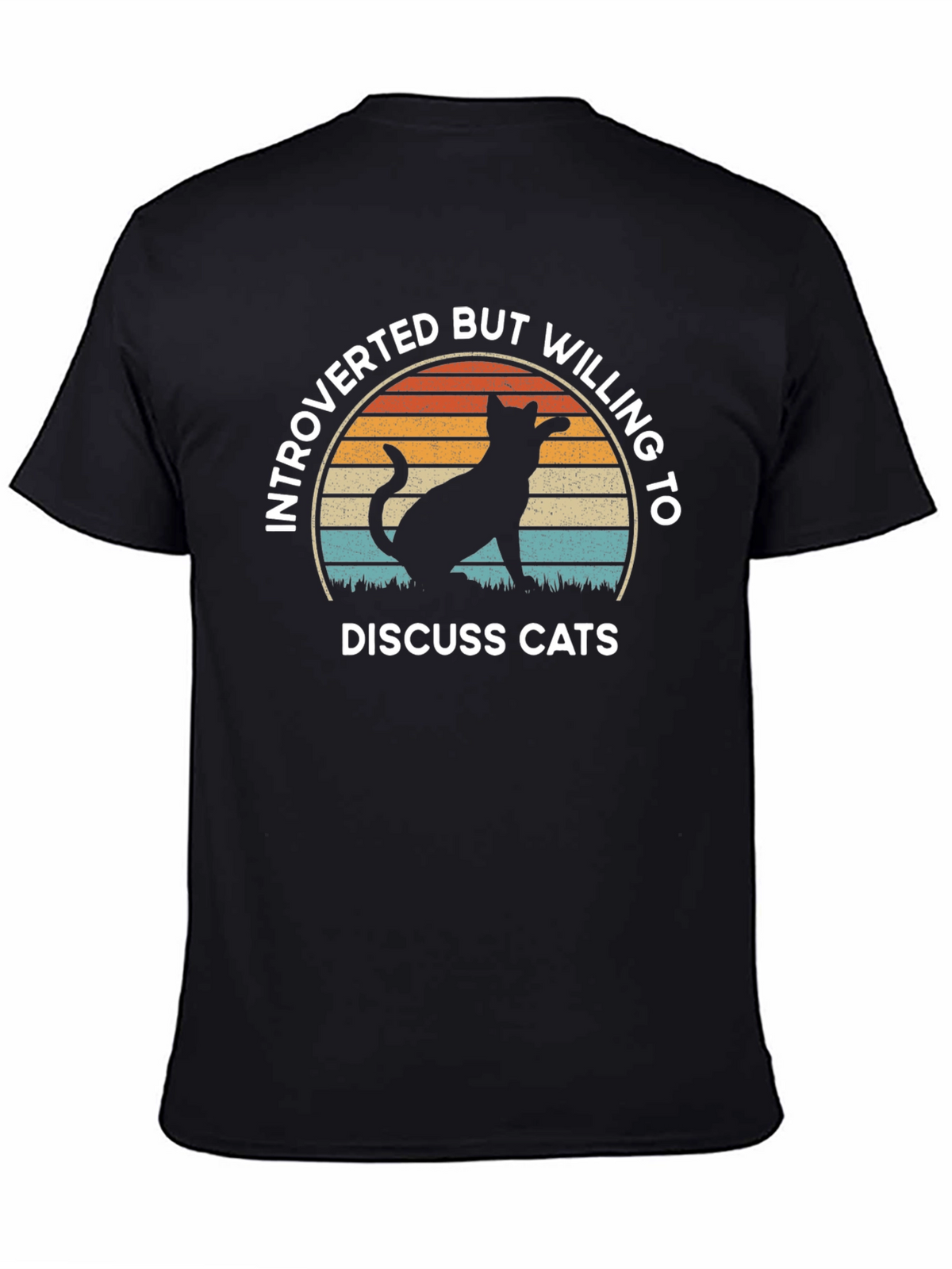 Introverted But Willing To Discuss Cats Black T-Shirt