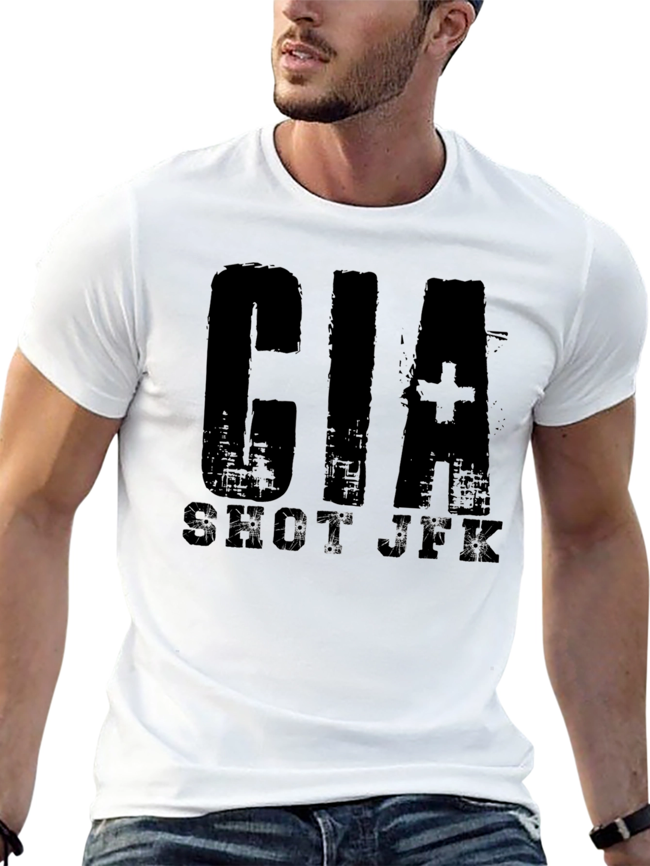 CIA Shut JXK Black Graphic T-Shirt