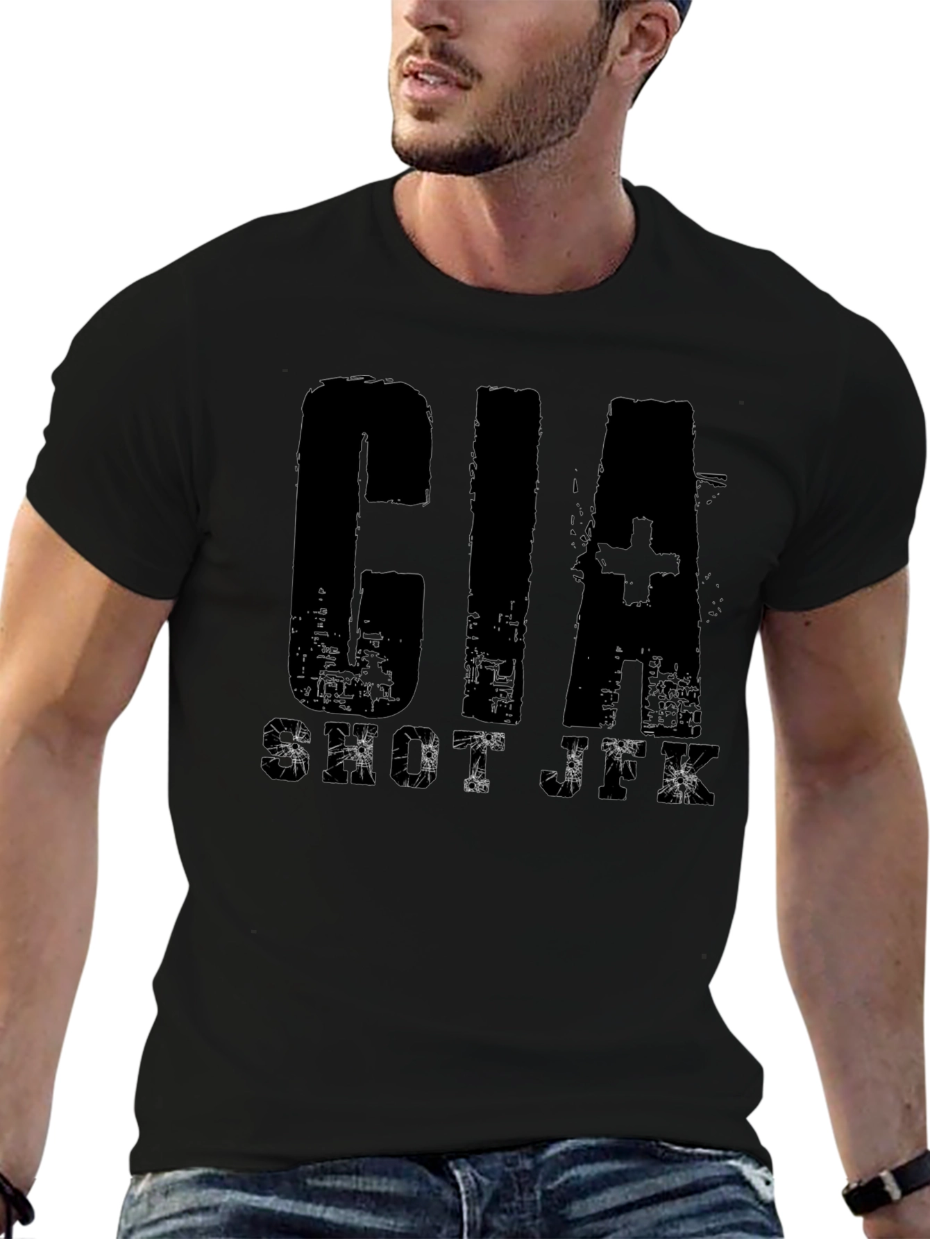 CIA Shut JXK Black Graphic T-Shirt