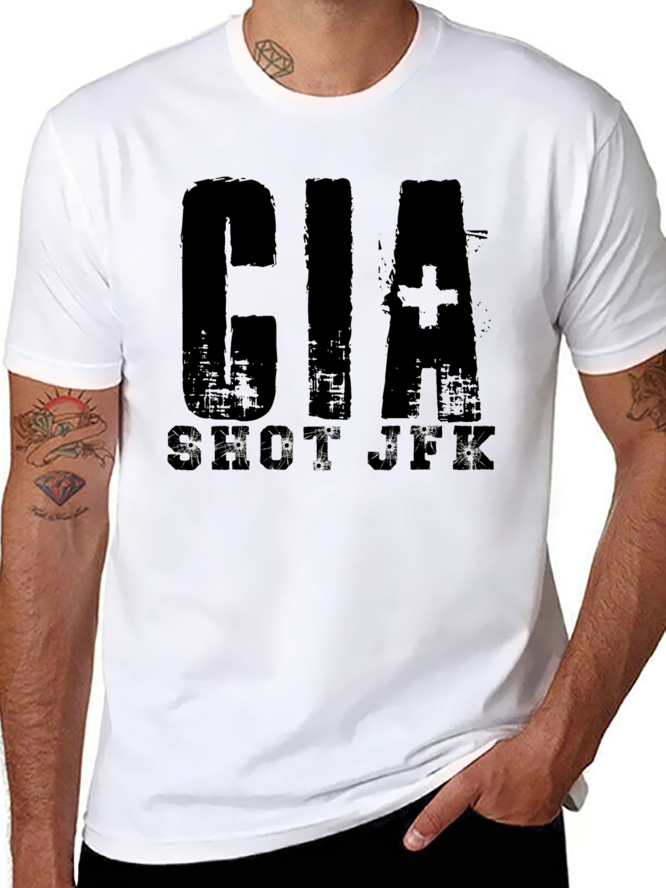 CIA Shut JXK Black Graphic T-Shirt