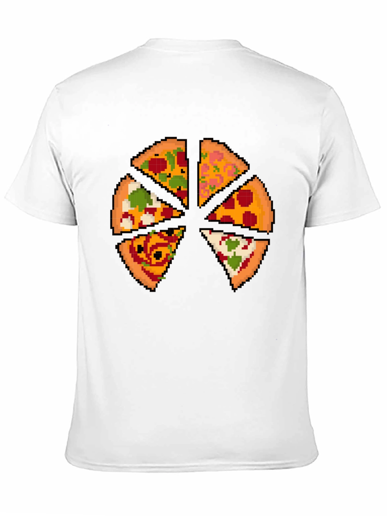 Pizza Pixel Art Graphic T-Shirt - Black