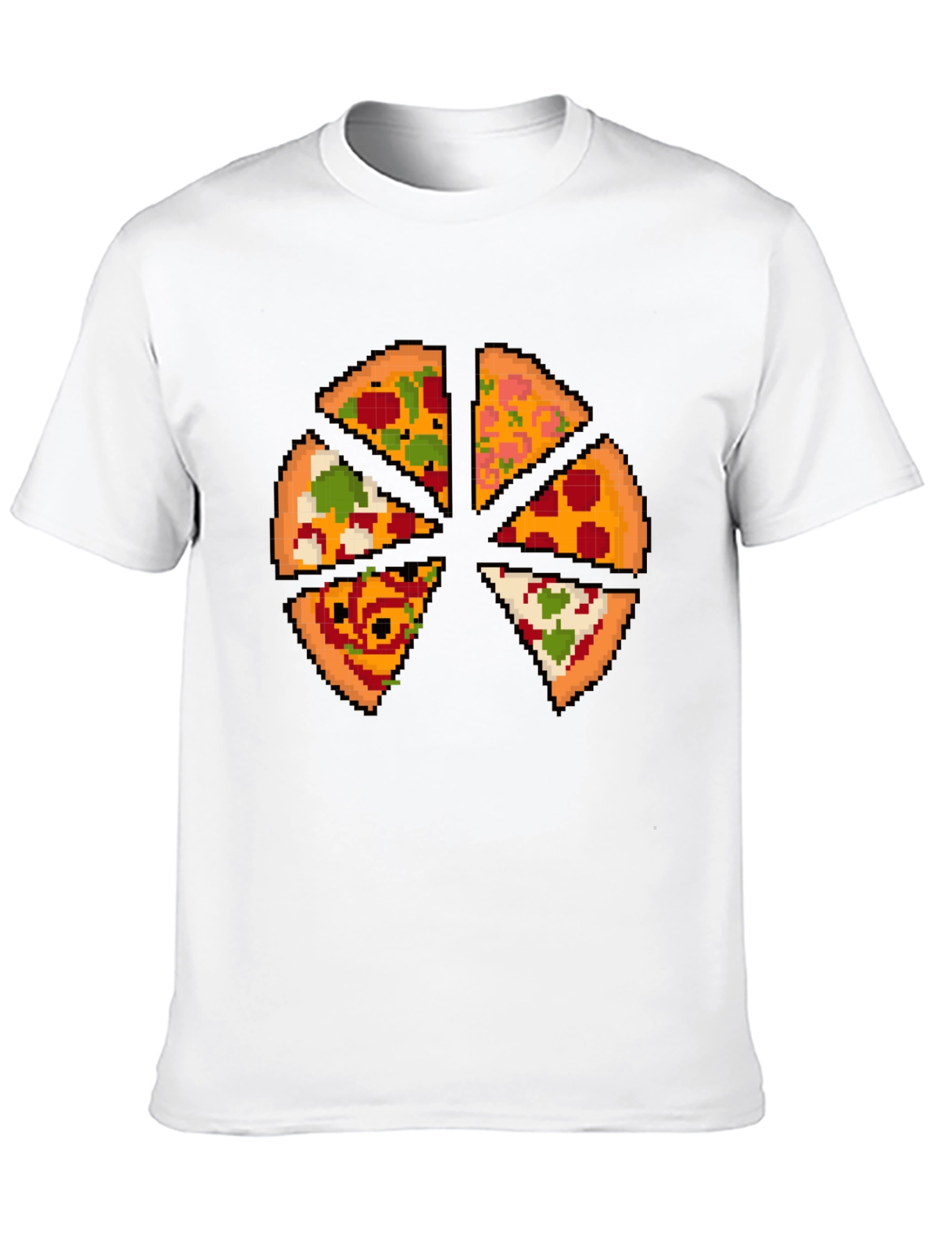 Pizza Pixel Art Graphic T-Shirt - Black