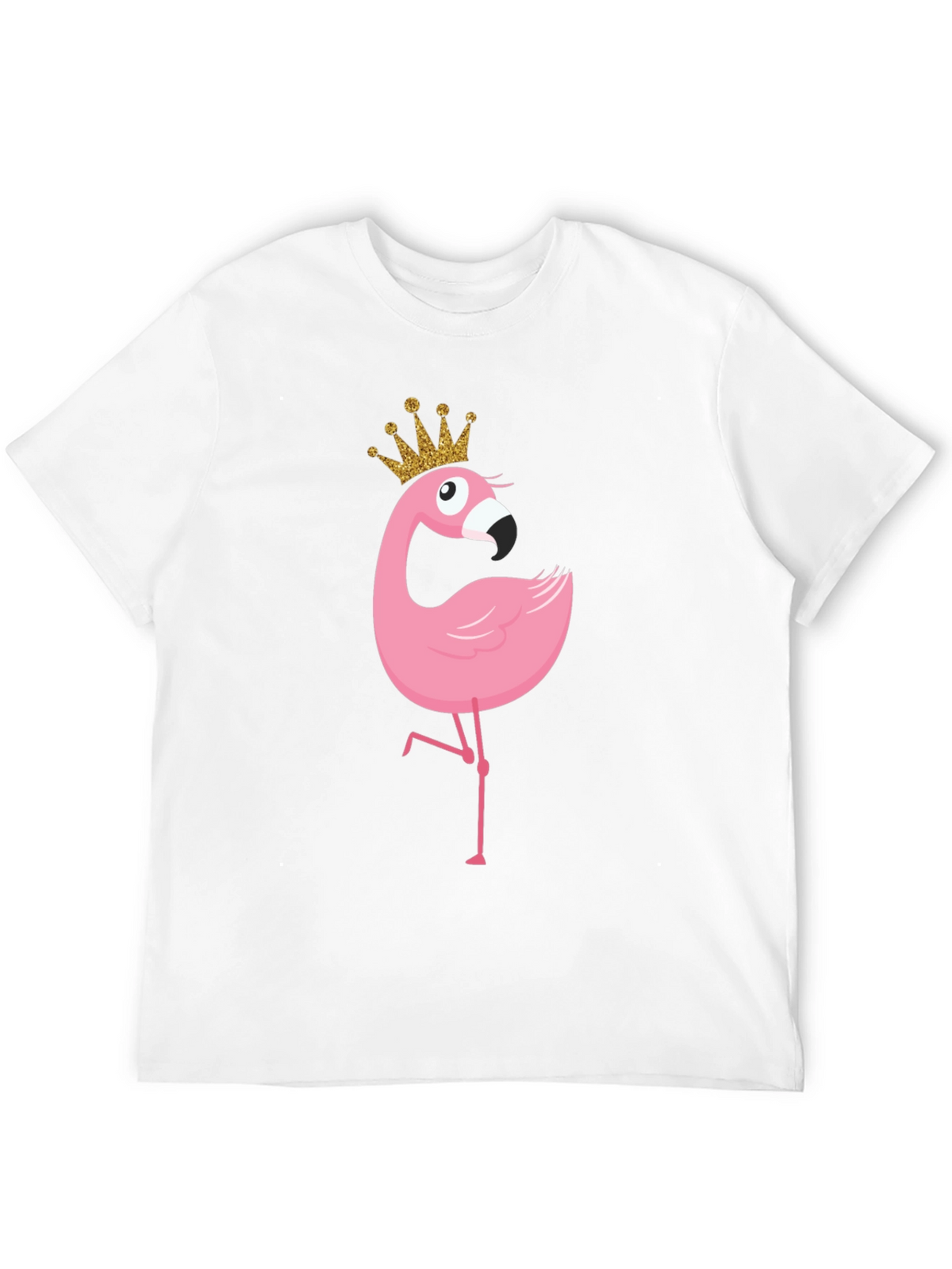 Flamingo Princess T-Shirt - Black Crew Neck Tee