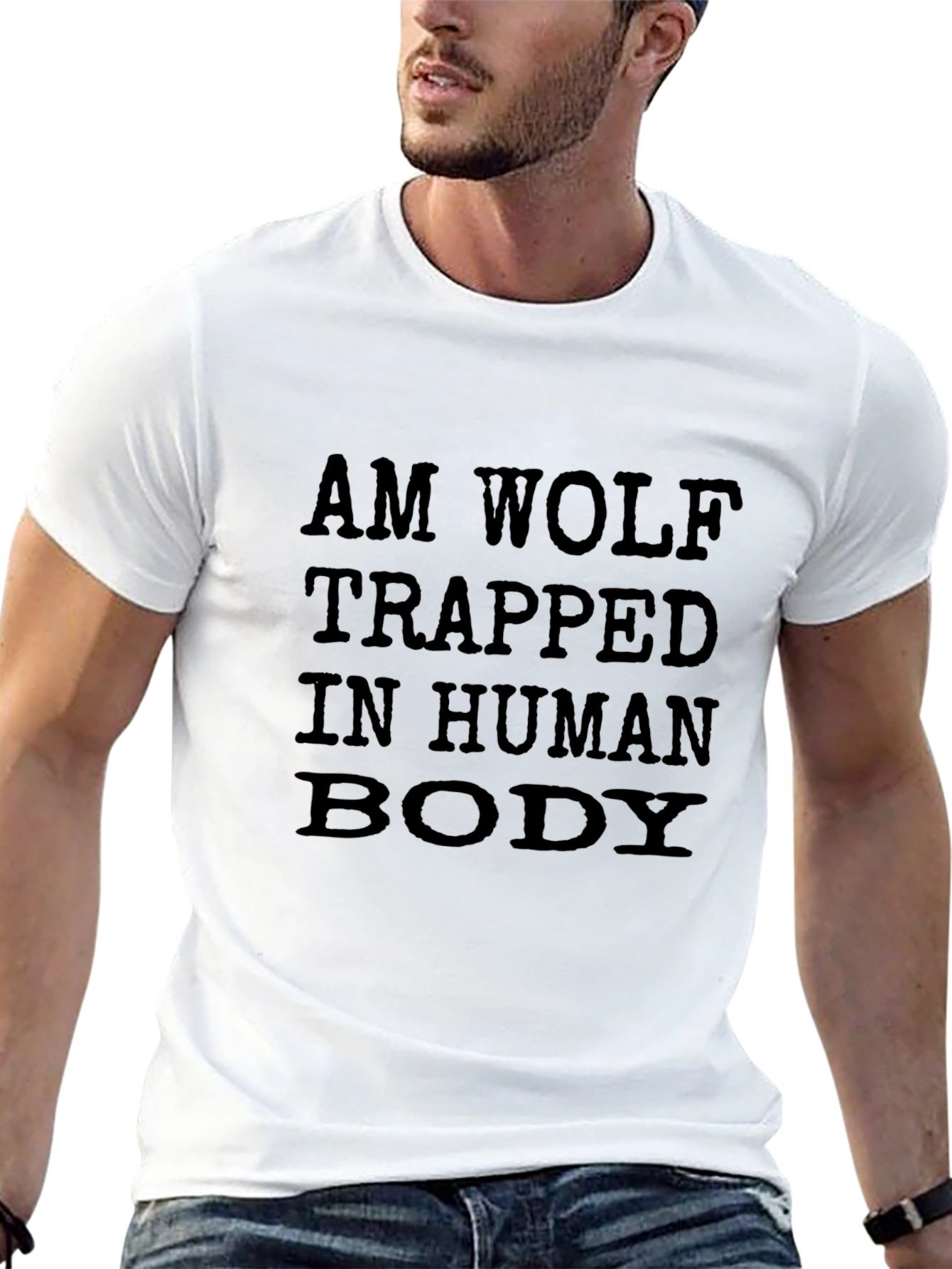 Am Wolf Trapped In Human Body Graphic T-Shirt