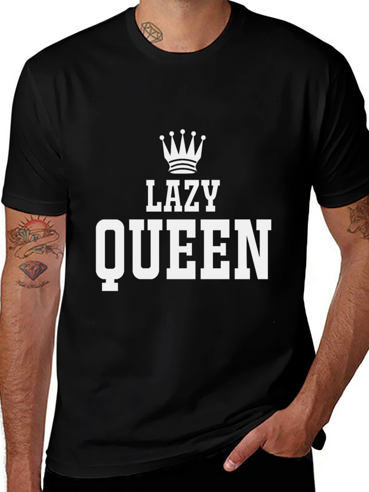 Lazy Queen T-Shirt - Black Graphic Tee