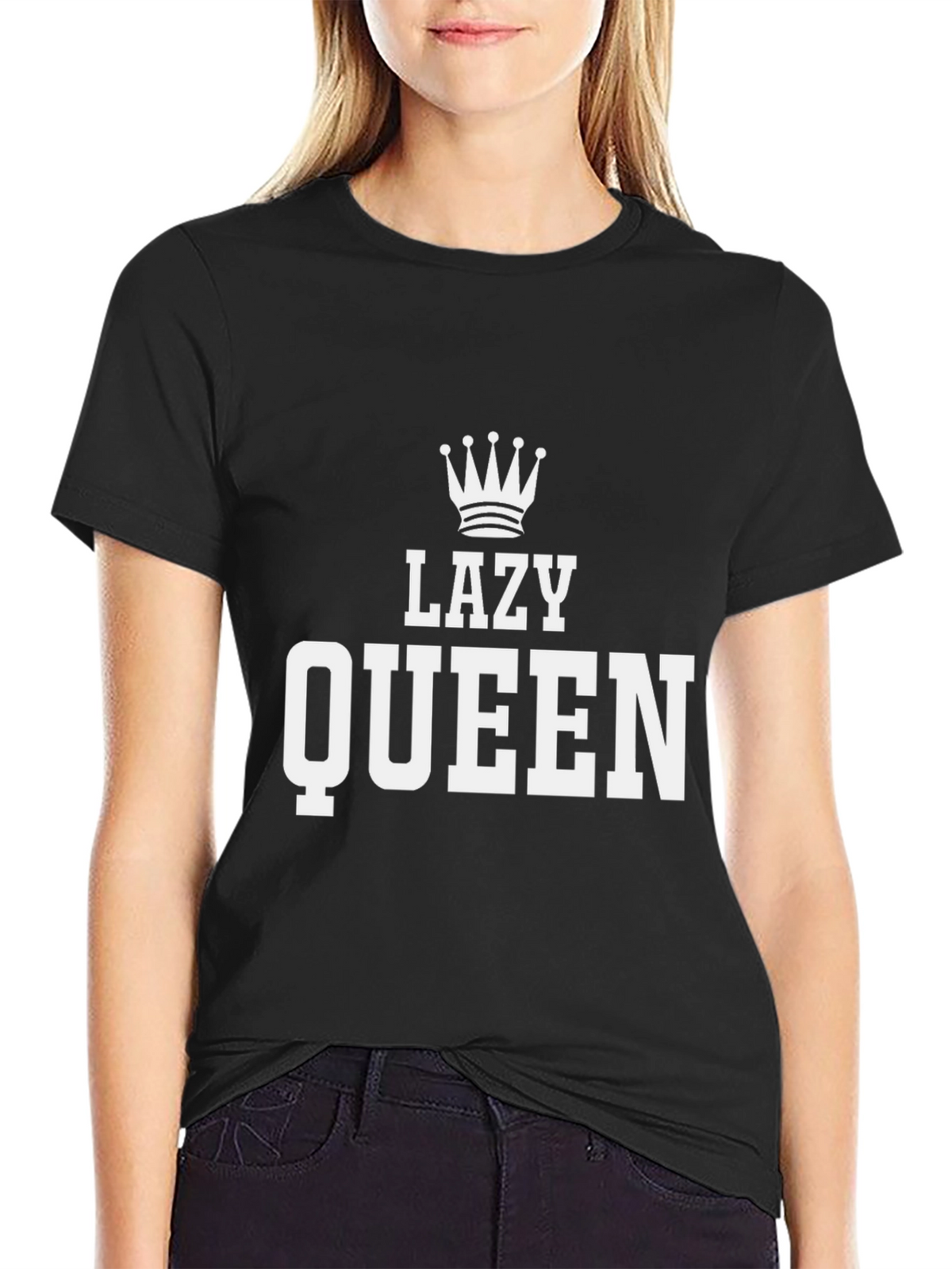 Lazy Queen T-Shirt - Black Graphic Tee