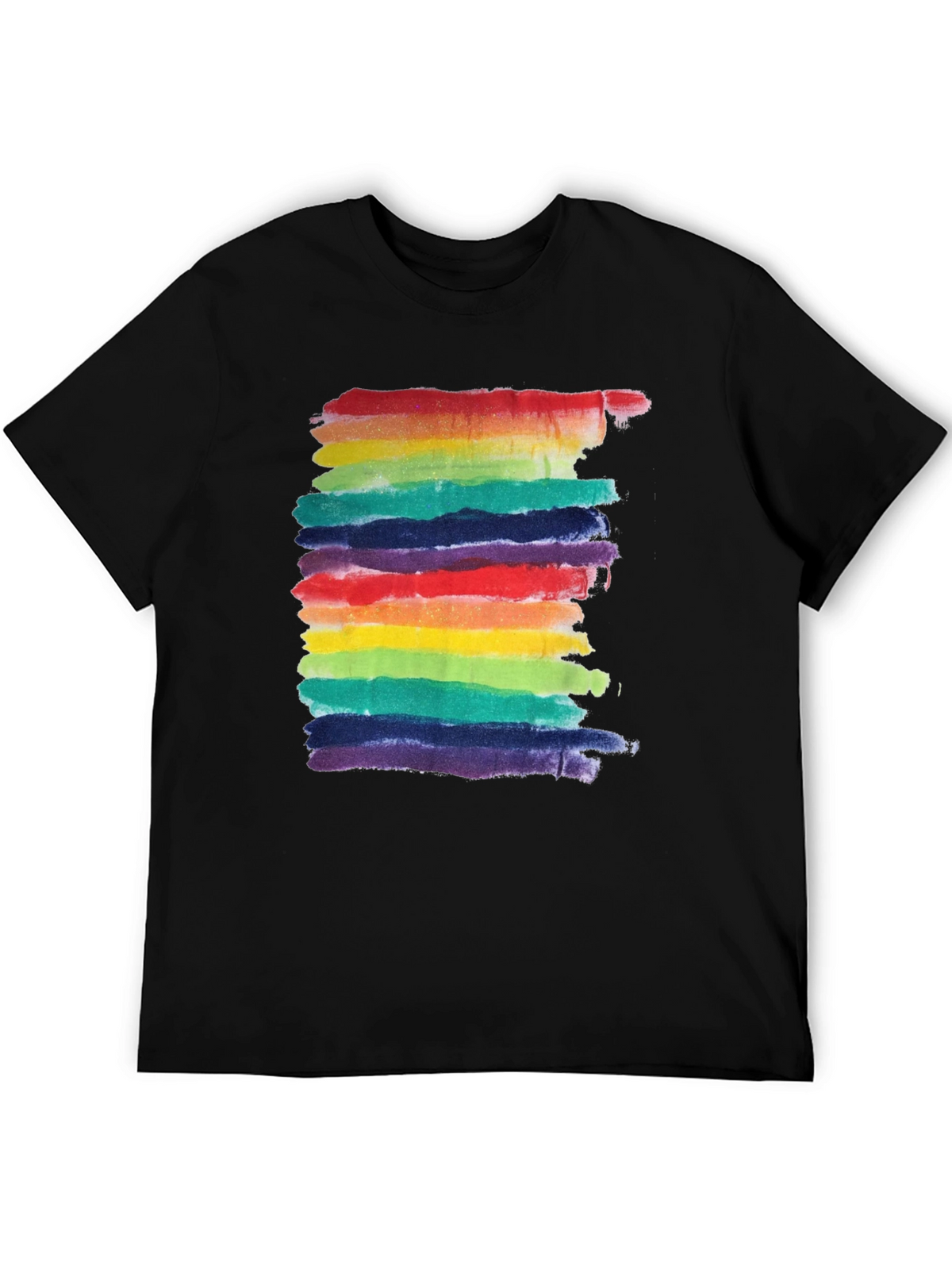 Rainbow Watercolor Striped T-Shirt