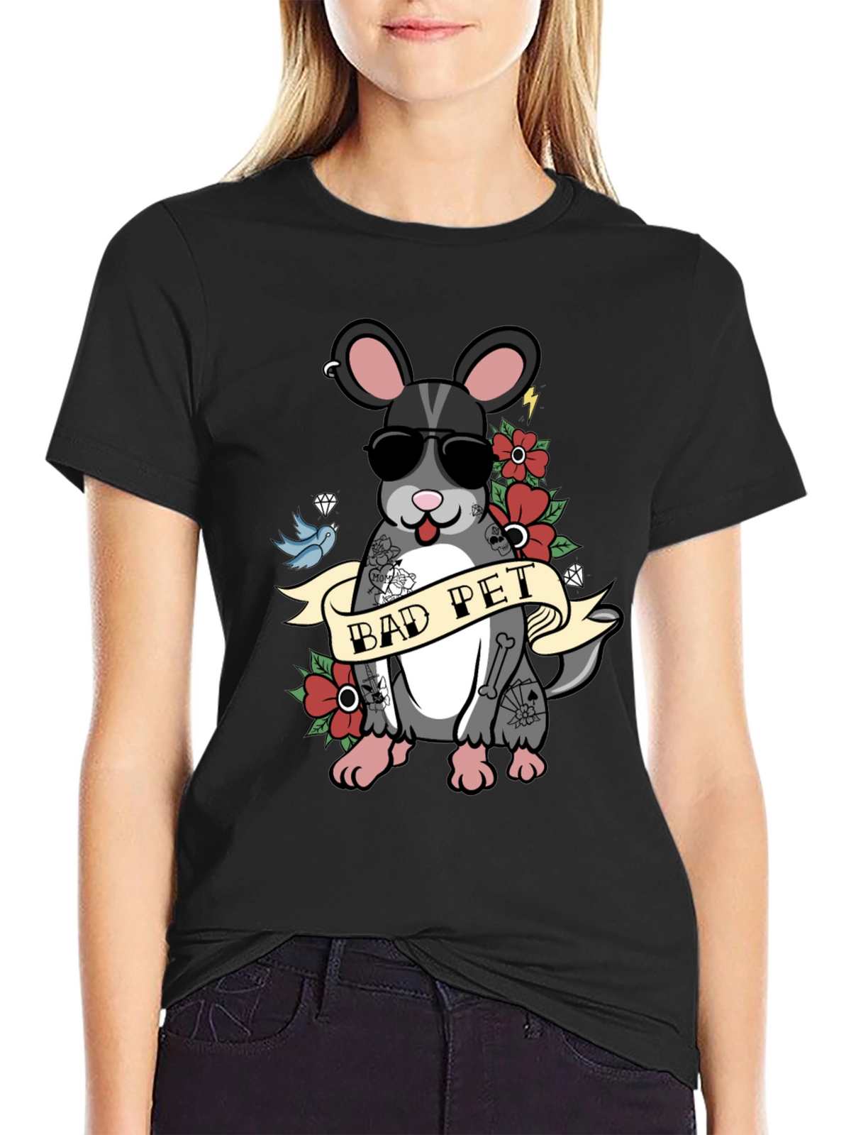 Bad Pet Chinchilla Graphic T-Shirt