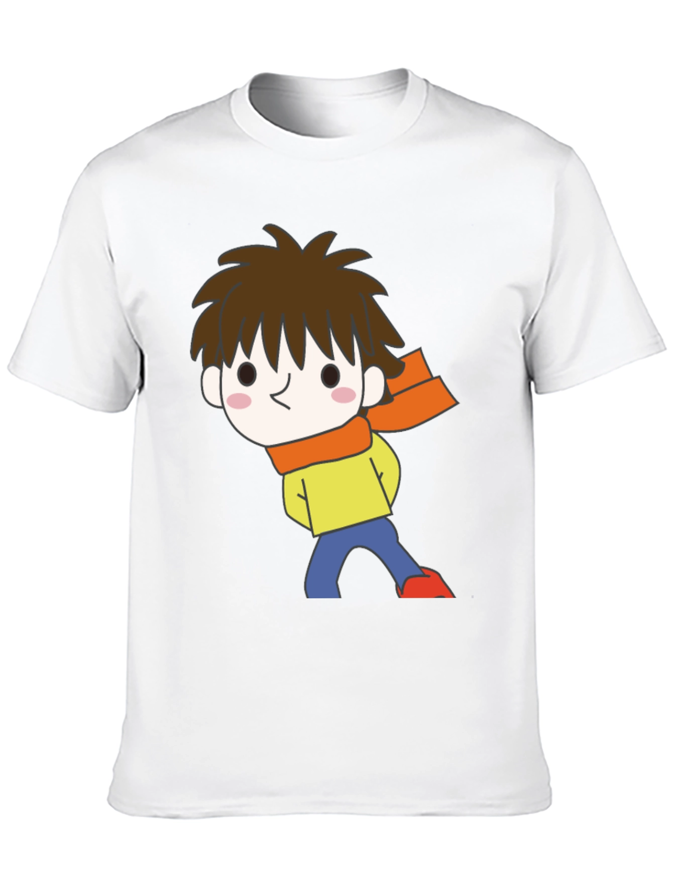 Cartoon Boy Graphic Black T-Shirt