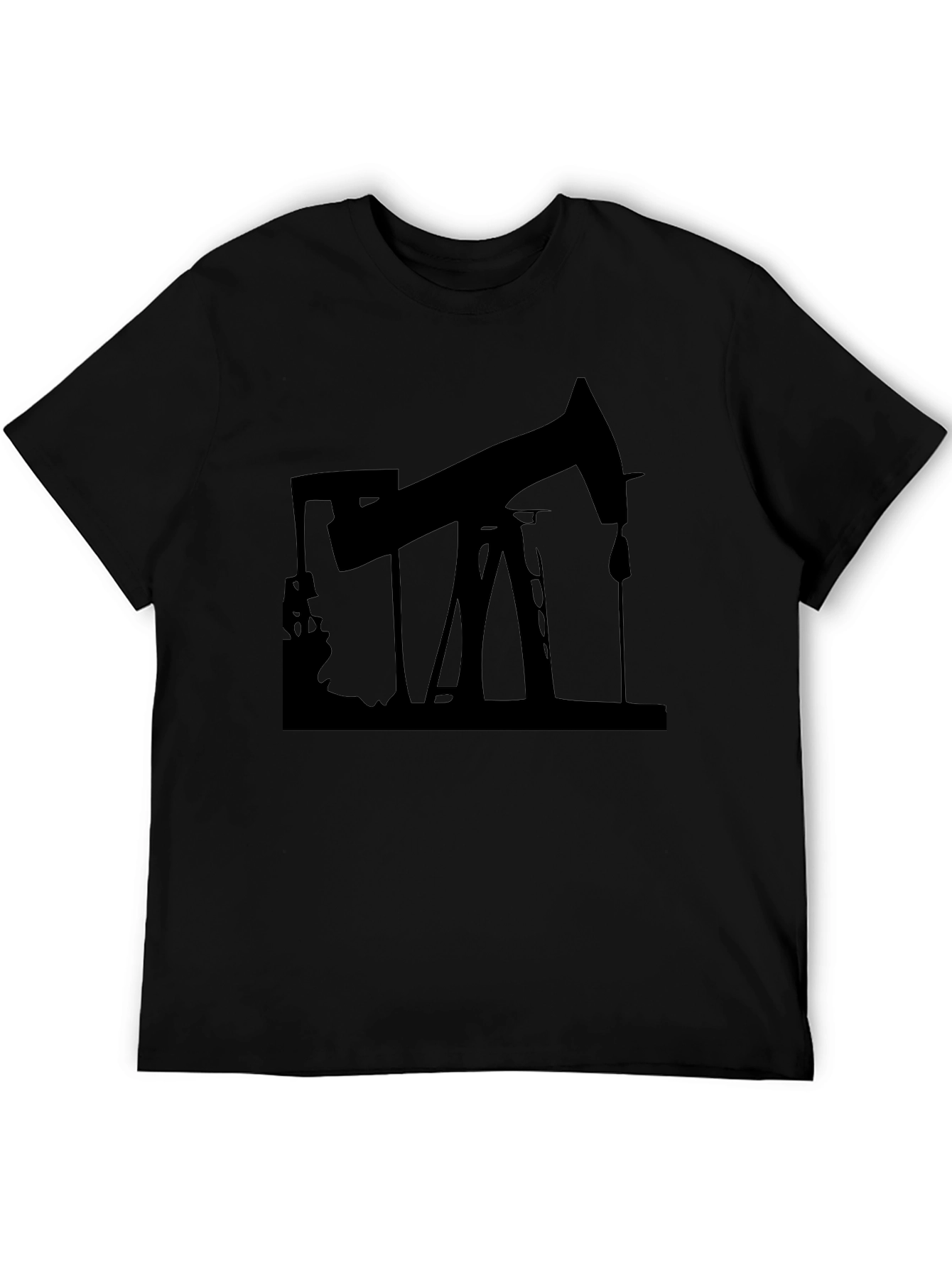 Black Oil Rig Graphic Tee - Mens