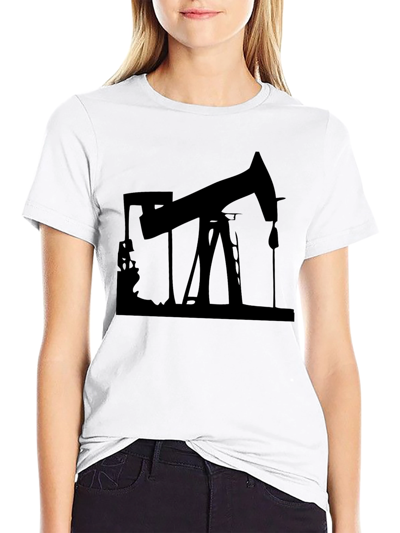Black Oil Rig Graphic Tee - Mens